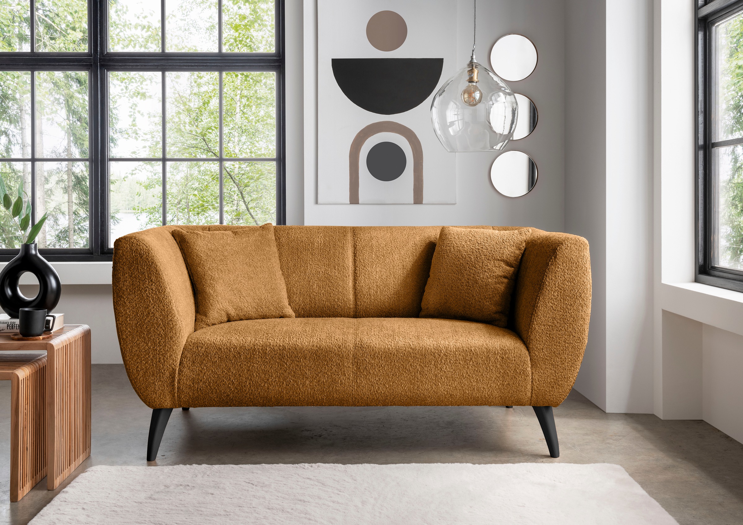 Home affaire Ecksofa »Lazio modern und bequem, schmale Armlehnen, tolle Detailverarbeitung« zwei verschiedene Fussfarben wählbar