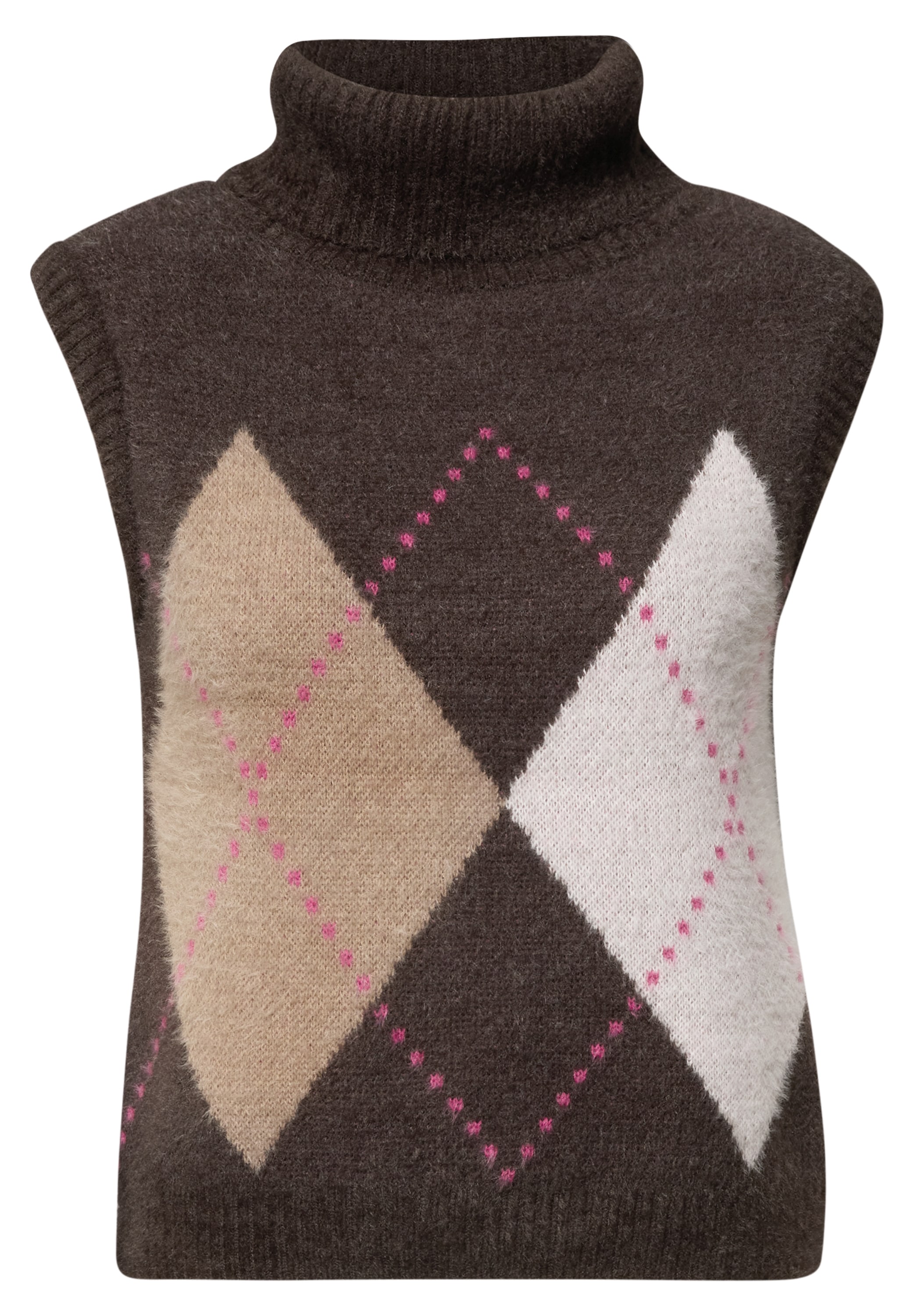 Image of Cecil Pullunder mit Kragen und Argyle-Muster / Kariert / Federgarn
