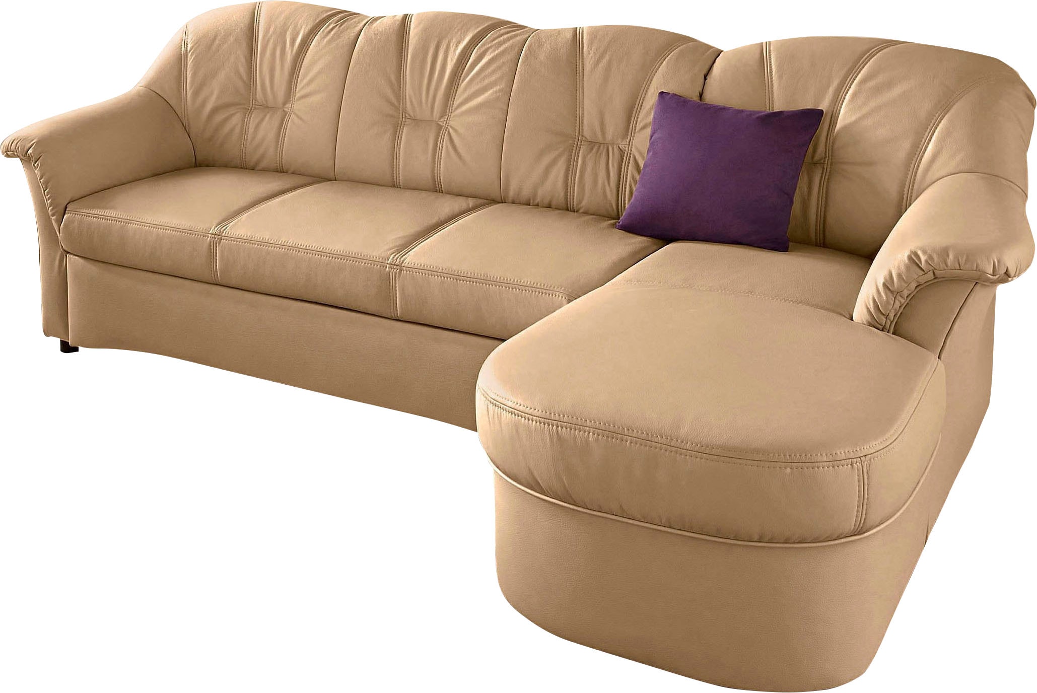 DOMO collection Ecksofa »Flores Schlafsofa, B/T/H: 233/142/86 cm, L-Form«, wahlweise mit Bettfunktion, wahlweise mit Federkern, auch in Leder