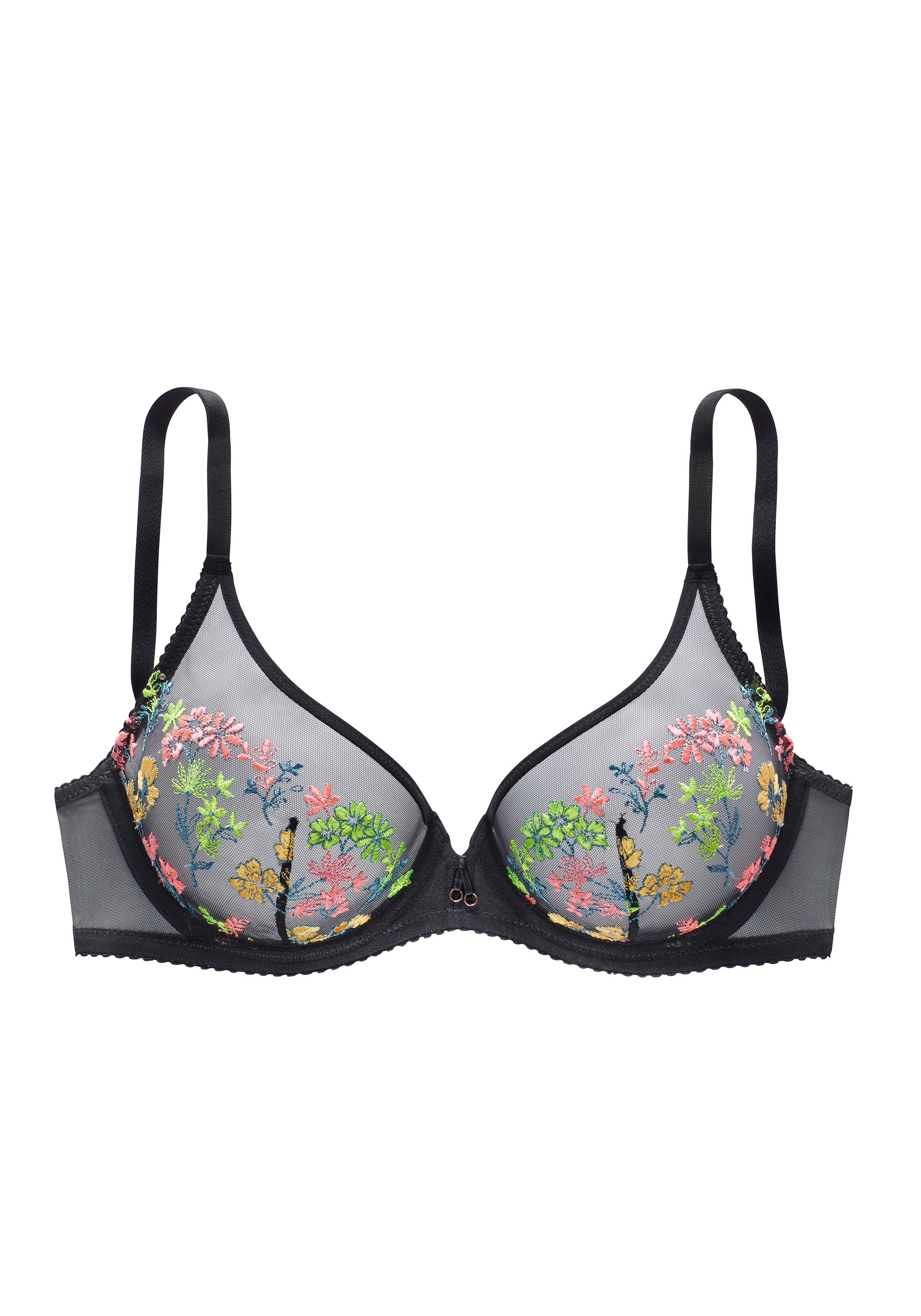 LASCANA Bügel-BH in High-Apex-Schnittform mit zarter Blütenstickerei, sexy Dessous