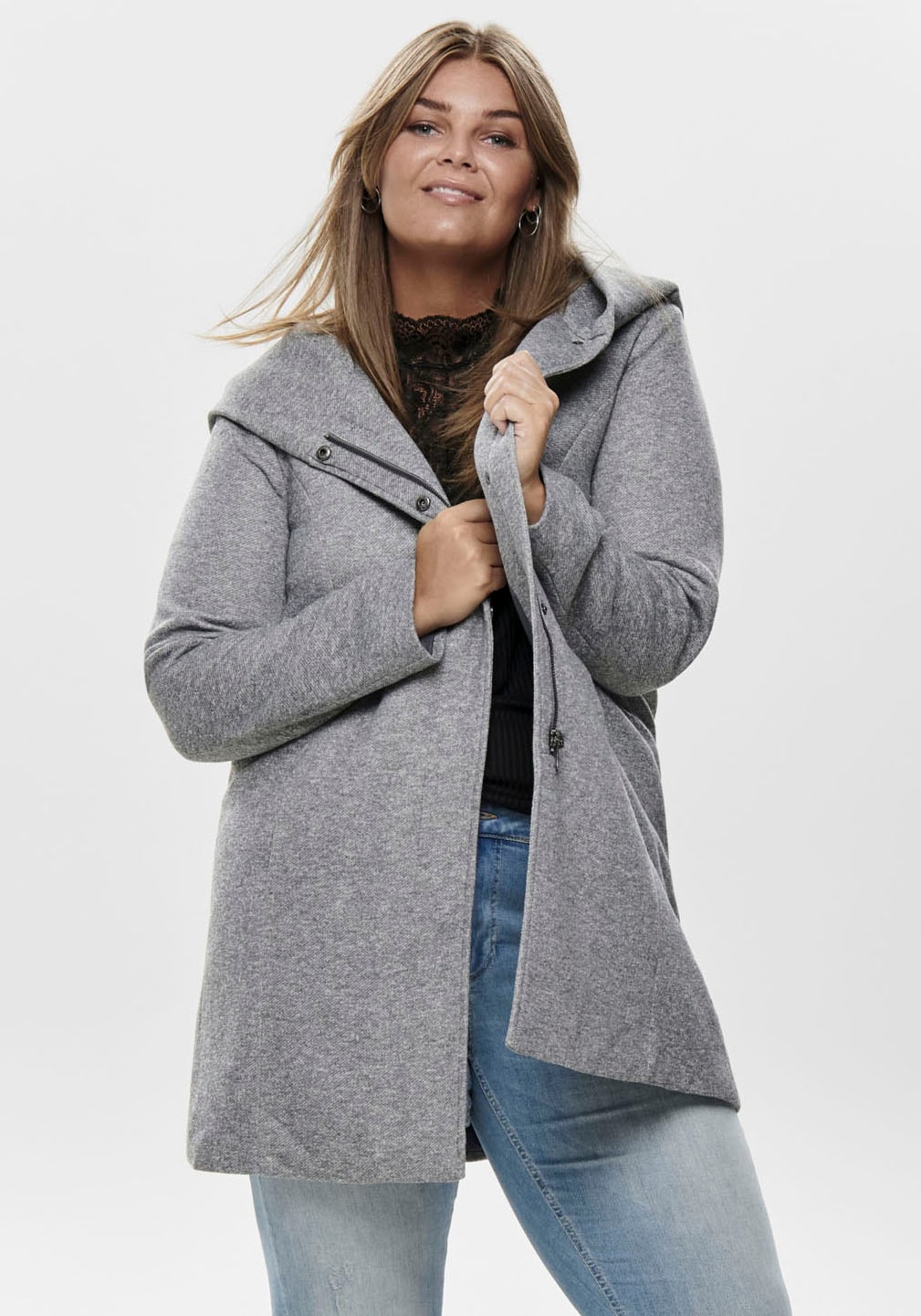 ONLY CARMAKOMA Langjacke »CARSEDONA LIGHT COAT OTW«, mit Kapuze, mit Kapuze kaufen