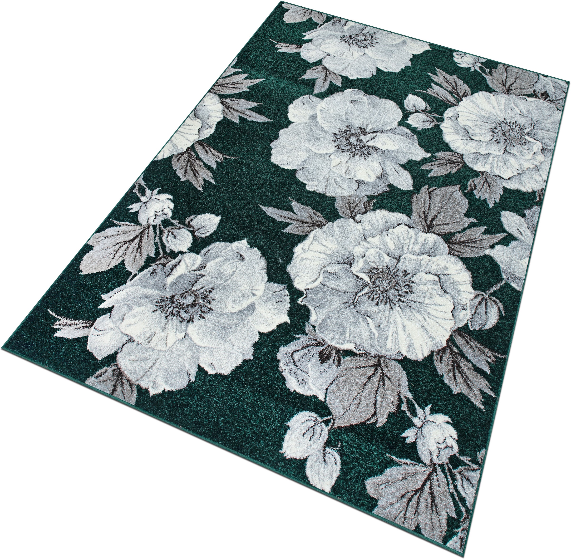 GOODproduct Teppich »Florent, Blumen Design, Vintage« rechteckig 9 mm Höhe Floral, detailreiche Blüten, Botanical, elegant, Wohnzimmer