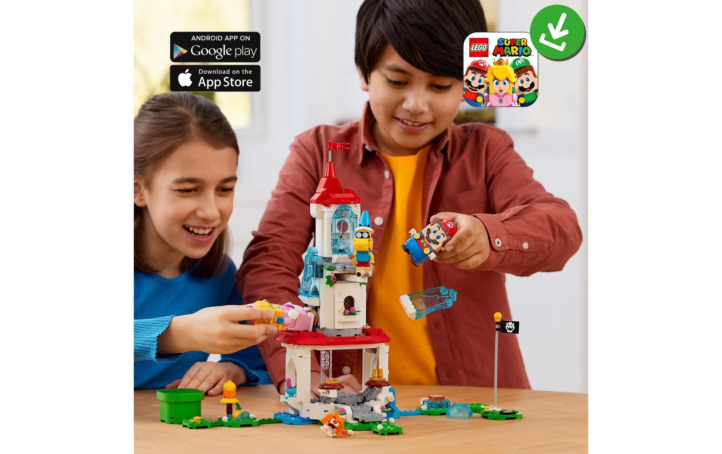 LEGO® Konstruktionsspielsteine »LEGO Super Mario Katzen-Peach-Anzu«, (494 St.)