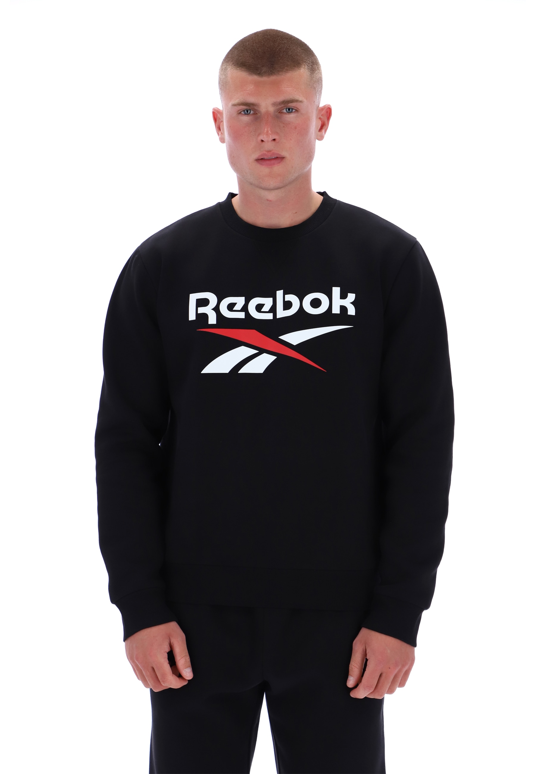 Image of Reebok Sweatshirt "JULIAN 2 COL LOGO CREWNECK SWEATSHIRT", Langarm-Design, aus Baumwolle und Polyester, mit Rundhalsausschnitt