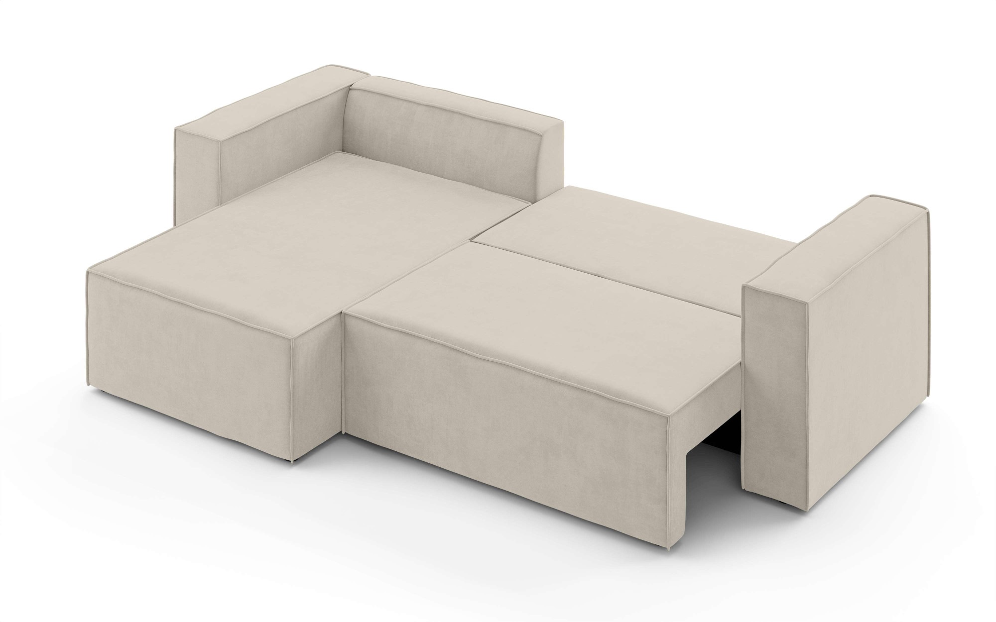 INOSIGN Ecksofa »LINCOLNVILLE mit Bettfunktion und Bettkasten, Masse B/H/T 244/76/150 cm«, L-Form mit Wellenunterfederung, Recamiere beidseitig montierbar