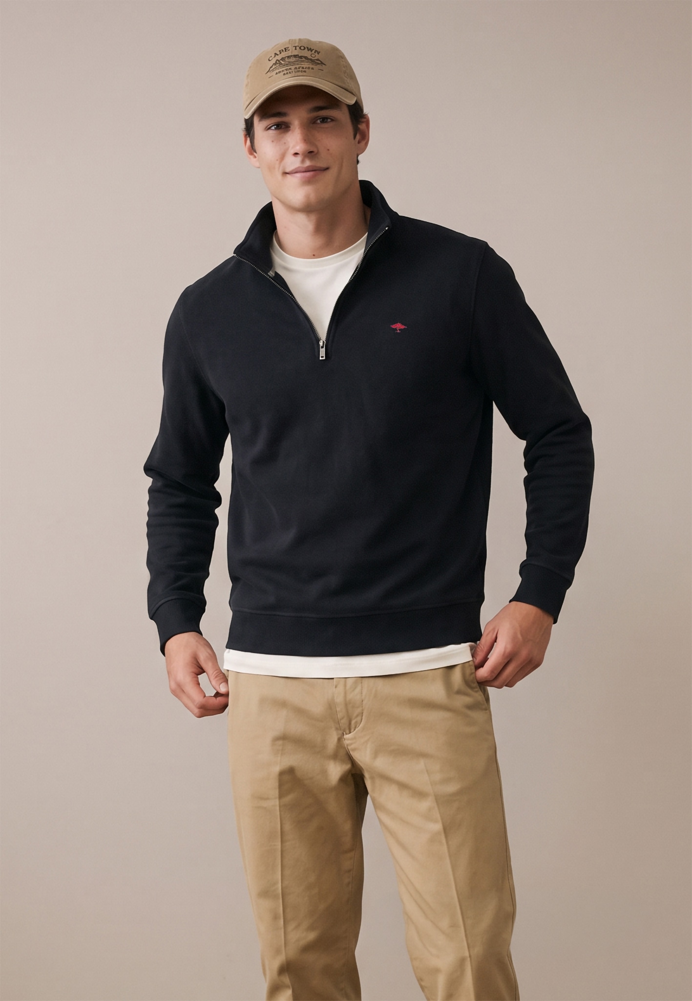 Image of FYNCH-HATTON Sweatshirt, mit Logo Stickerei