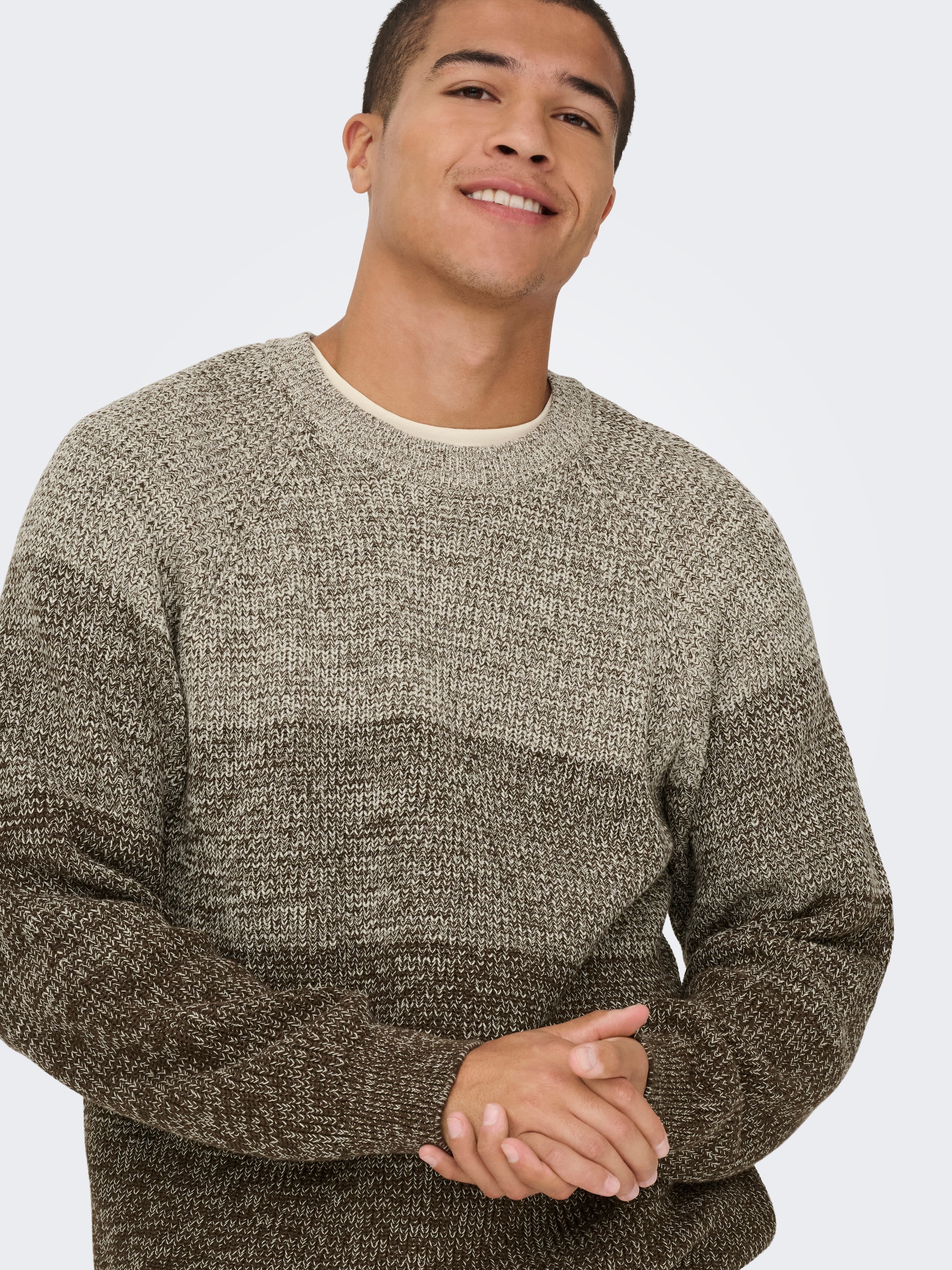 ONLY & SONS Pull à col rond »ONSBIRK RLX LS RAGLAN KNIT CAMP«