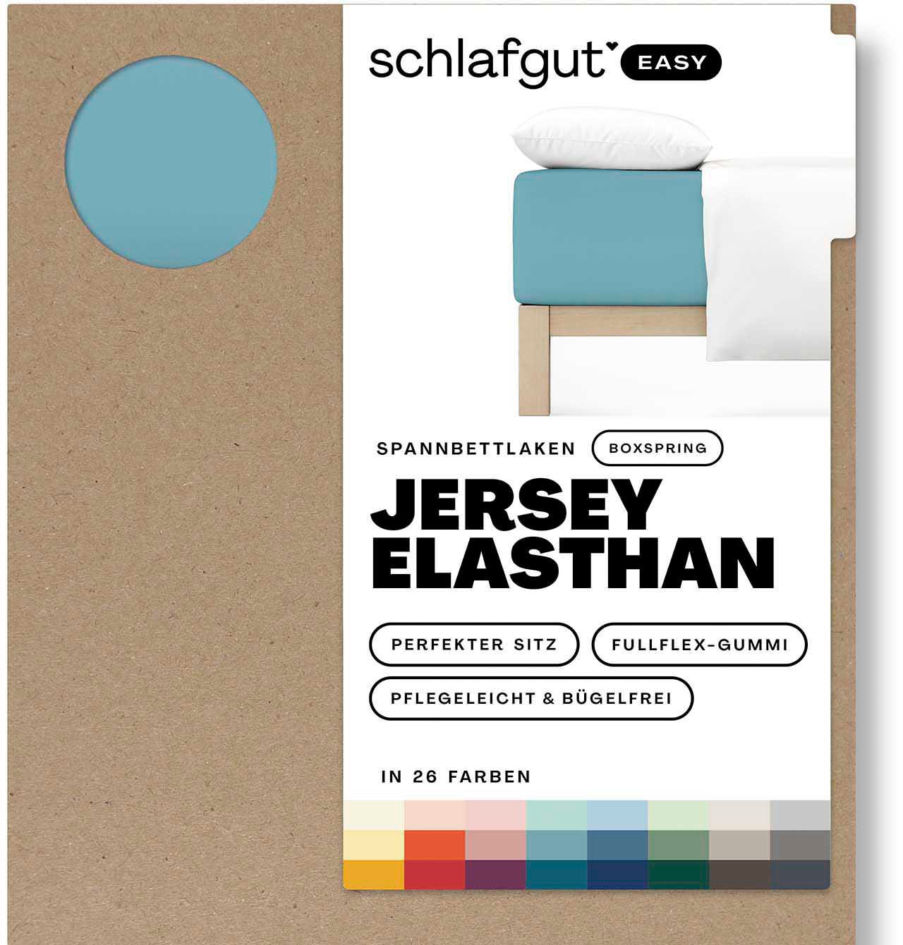 Spannbettlaken »EASY Jersey Elasthan Boxspring«, MADE IN GREEN by OEKO-TEX®