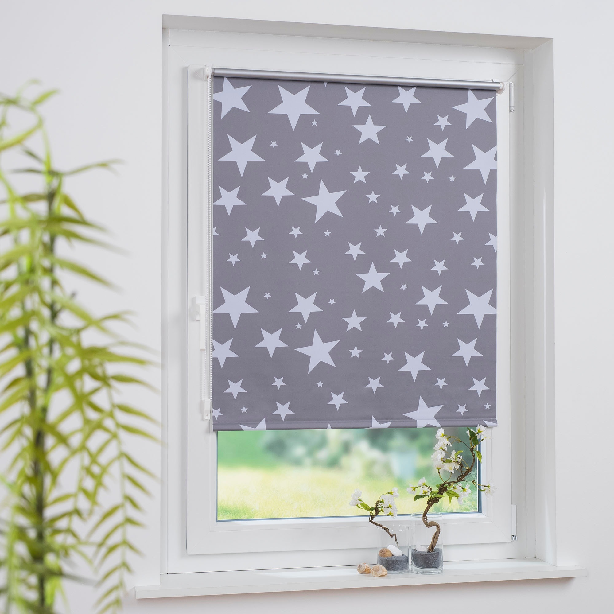 Image of Liedeco Seitenzugrollo »Druck Sterne«, verdunkelnd, energiesparend, ohne Bohren, freihängend bei Ackermann Versand Schweiz