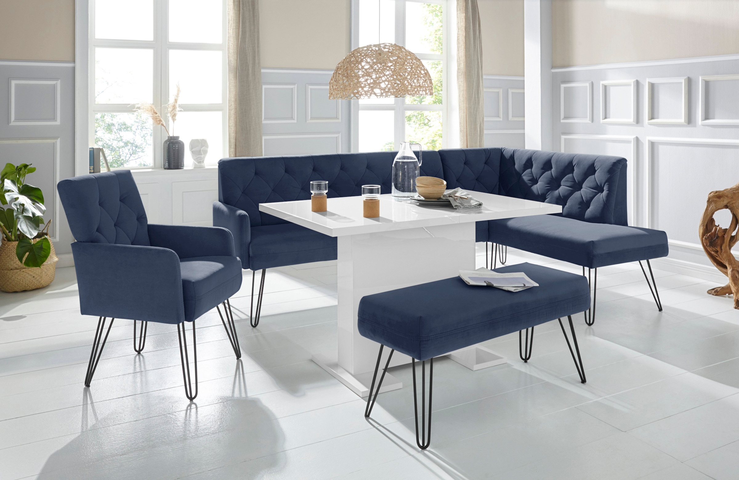 exxpo - sofa fashion Sessel »Doppio, Loungesessel mit Designuntergestell, bequem und elegant« aufwendige Rückenverarbeitung, Breite 61 cm