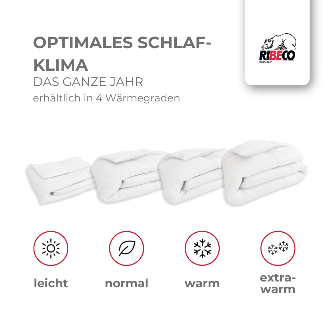 RIBECO Daunenbettdecke »Johanna, Bettdecke in 135x200 und 155x220cm und weiteren Grössen« leicht Füllung 80Daunen20Federn 1 Stk. tlg. Topseller, Daunen und Federn, Daunendecke, Federdecke, Made in Germany