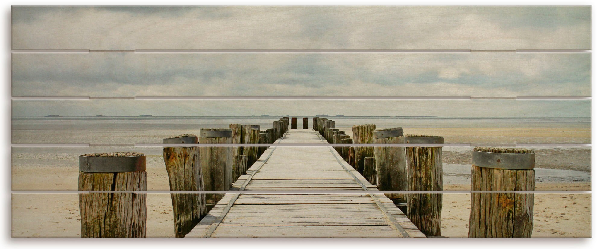 Image of Artland Holzbild »Steg ins Watt«, Strandbilder, (1 St.) bei Ackermann Versand Schweiz