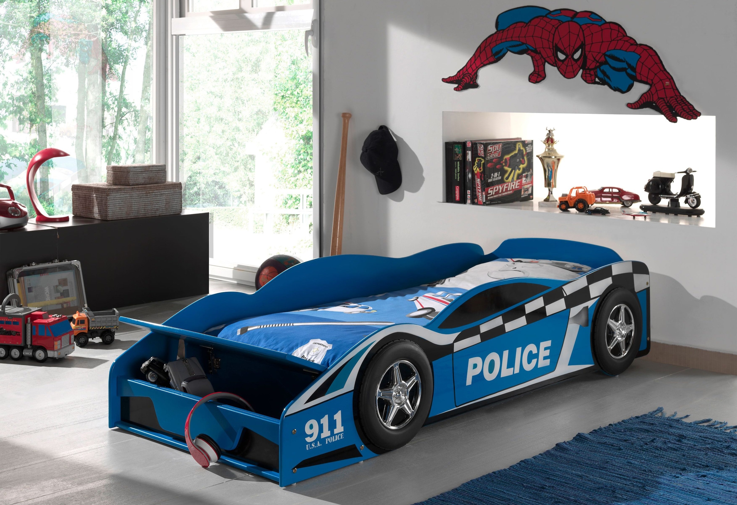 Vipack Kinderbett, Autobett "Polizei" mit Lattenrost