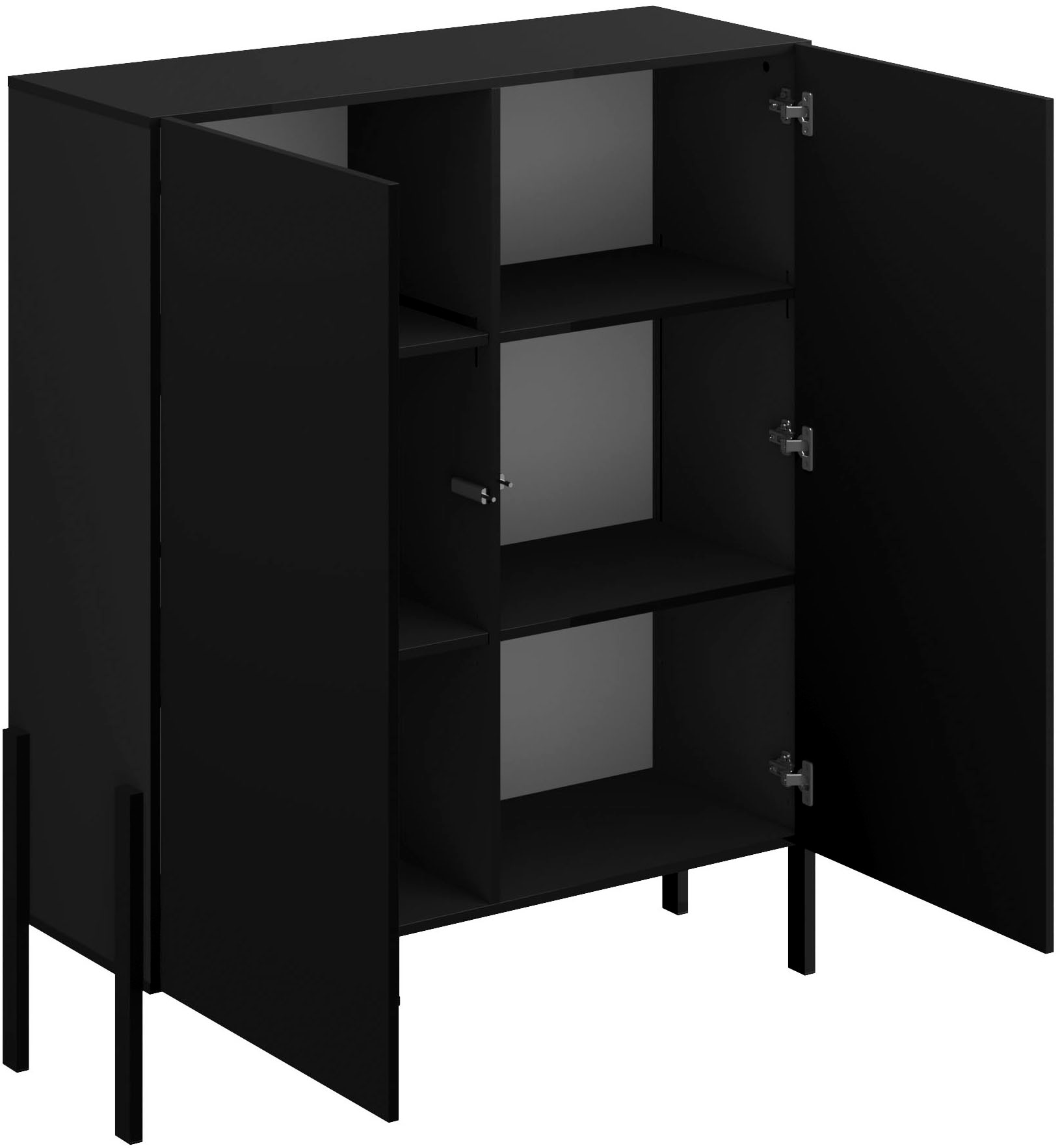 GOODproduct Kommode »Jukon, Breite 110 cm, moderne grifflose Hochschrank, 2Türen« Highboard mit viel Stauraum, push-to-open-Funktion