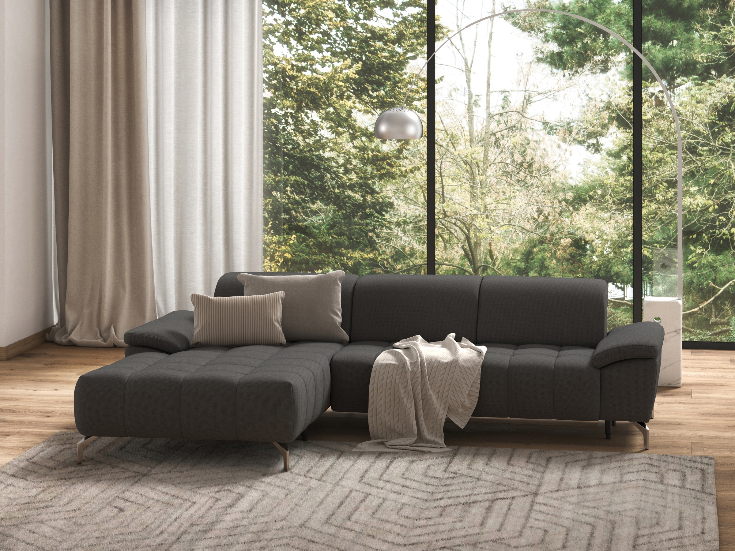 sit&more Ecksofa »Cool L-Form«, wahlweise mit Kopfteilverstellung und Vorziehsitz, motorisch