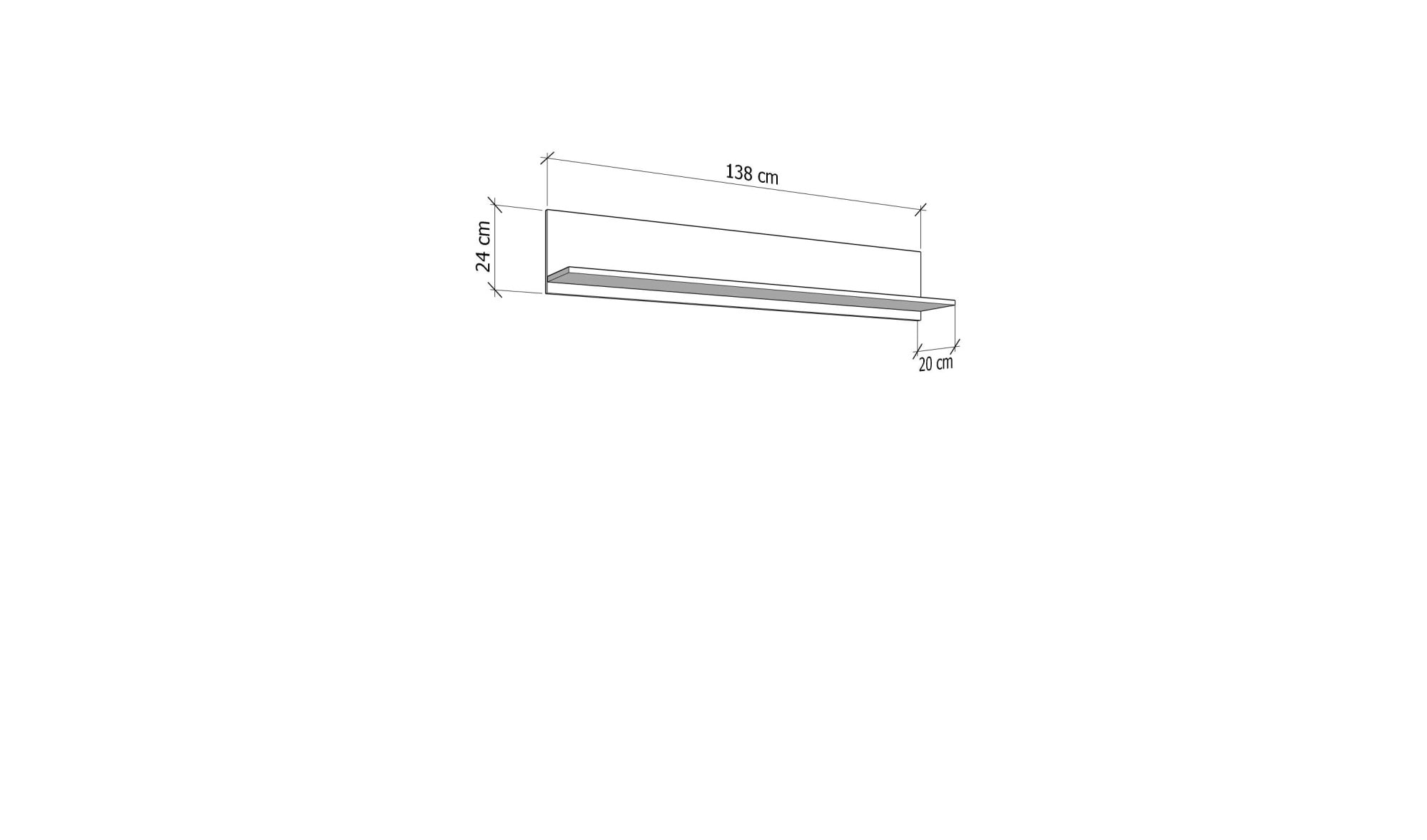 Home affaire Wandregal »LAVAL, Schwebendes Regal, Wandkonsole, Wandboard« Ablageboden, Wandmontiert,  Gesamtbreite 137,5 cm