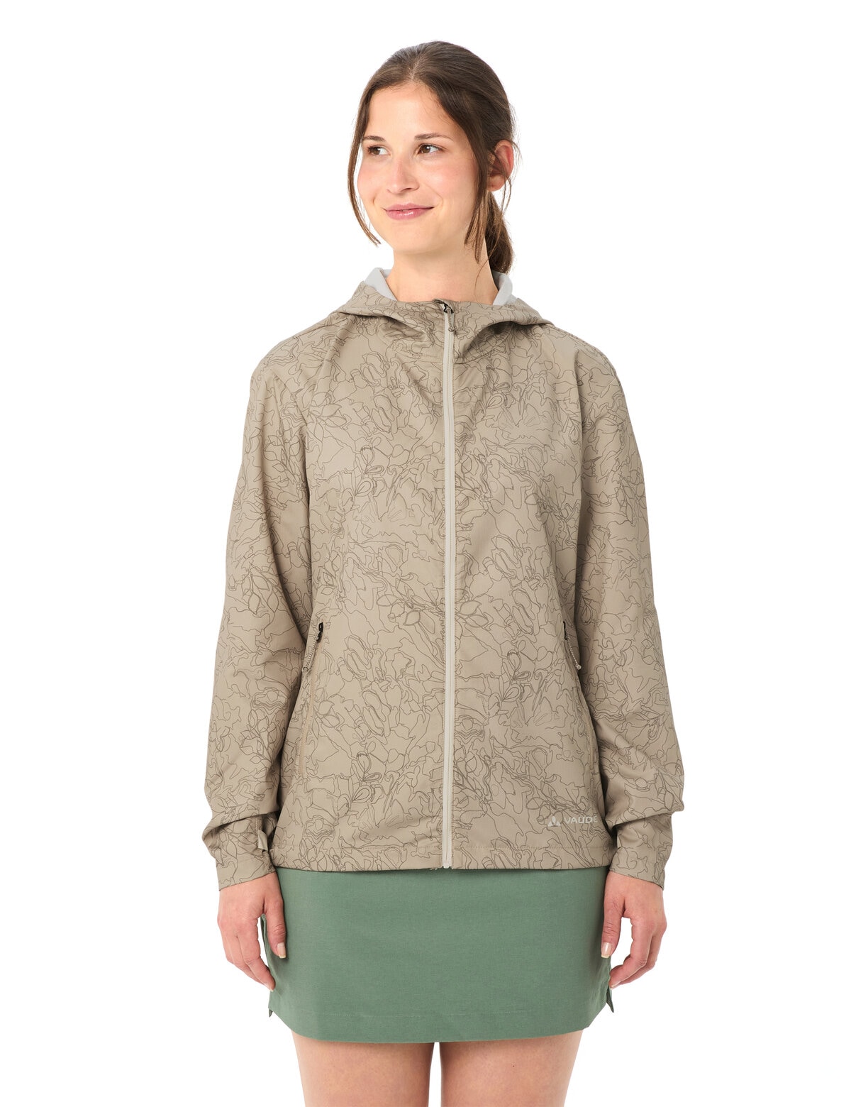 Image of VAUDE Windbreaker "Womens Adlux Air Jacket" mit Kapuze sportlicher Stil, atmungsaktives Material, winddicht, wasserdicht