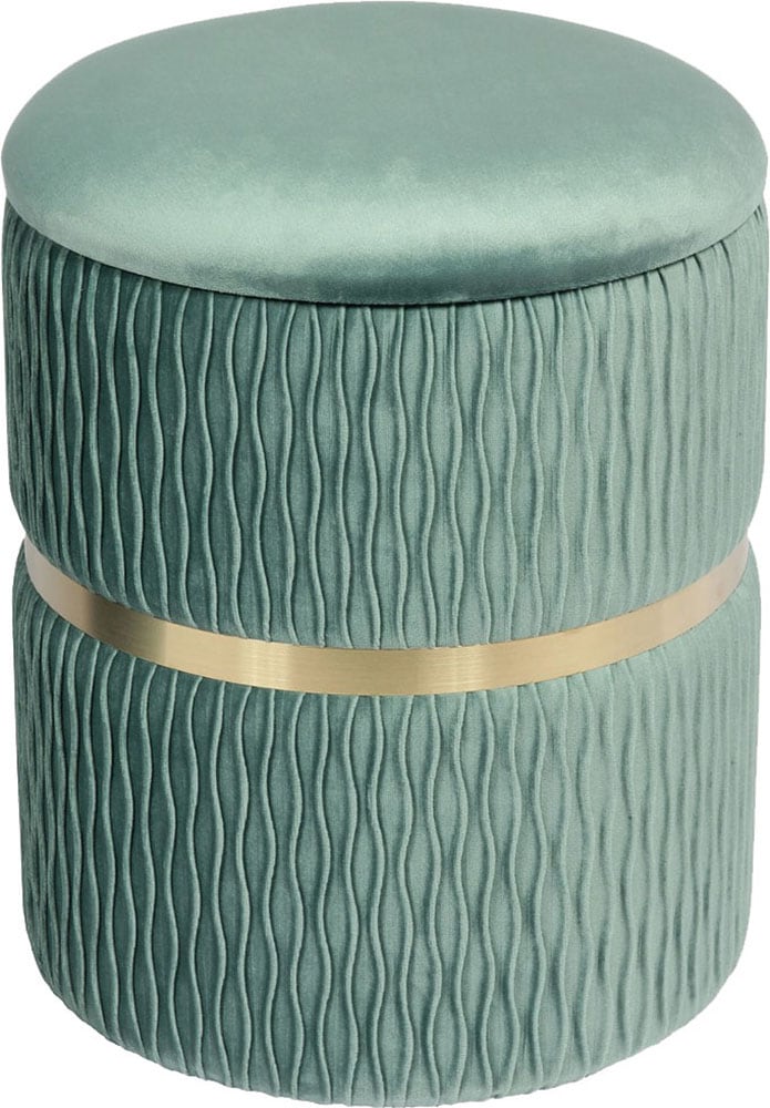 Kayoom Polsterhocker »Hocker Zora 425 2er-Set, Praktischer und versteckter Stauraum« Set, 2 Stk. tlg. 2er-Set mit Stauraum, ineinander stapelbar, goldener Ring