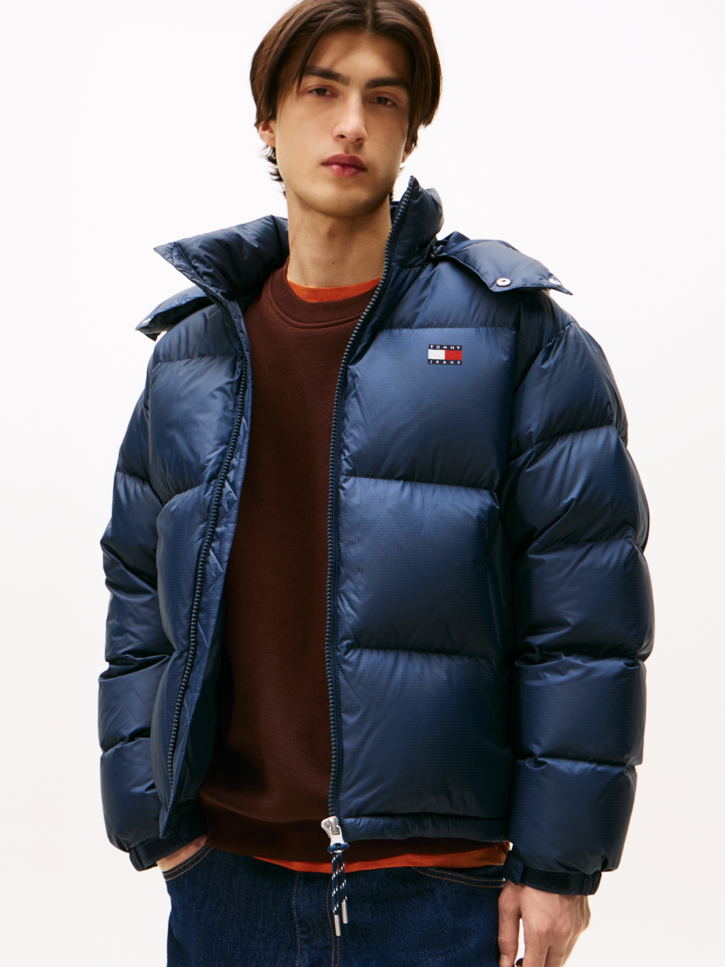 Image of Tommy Jeans Steppjacke "ALASKA DOWN PUFFER" mit Kapuze Übergangsjacke Regular fit mit abnehmbarer Kapuze