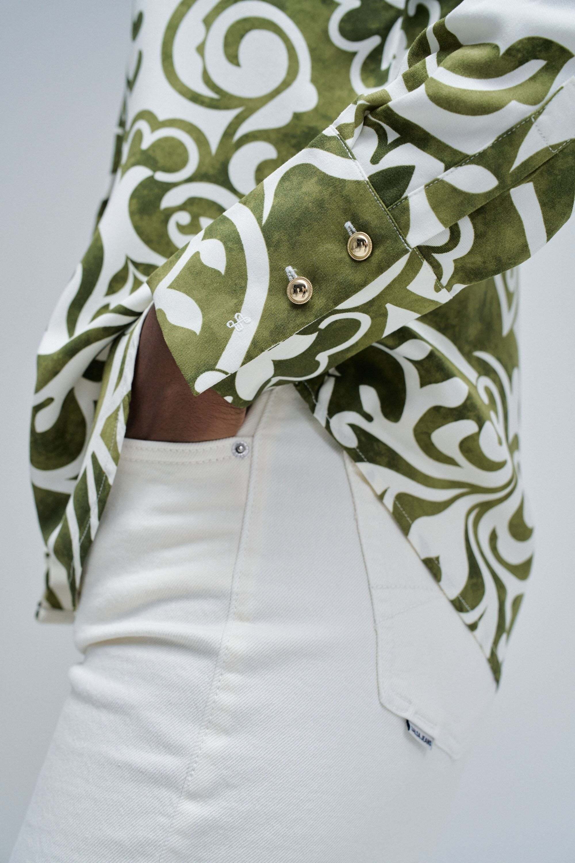 Salsa Langarmbluse »Salsa Jeans Langarmbluse Basic Shirt W/ Gold Buttons«