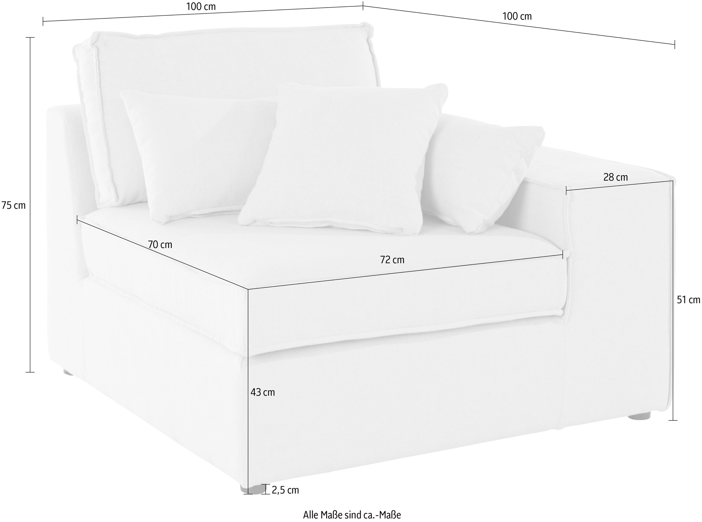 RAUM.ID Sofaelement »Florid«, als Teil eines Modulsofas, fester Sitzkomfort, auch in Cord