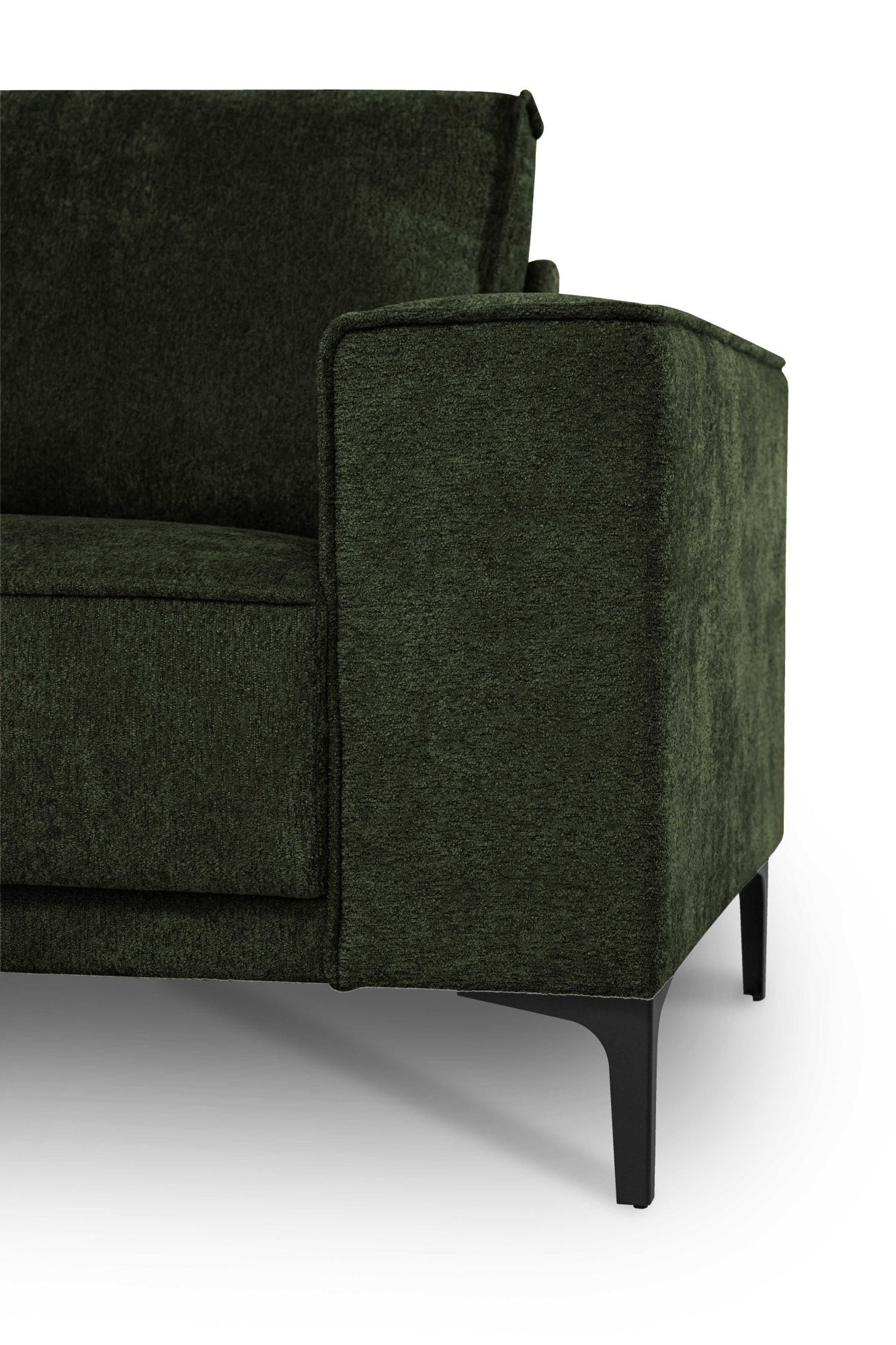 Places of Style Wohnlandschaft »XXL Sofa Oland, Struktur, Flachgewebe, Luxus-Microfaser, Boucle«, U-Form, 342 cm, Wellenunterfederung, Skandi-Design, Metallfüsse