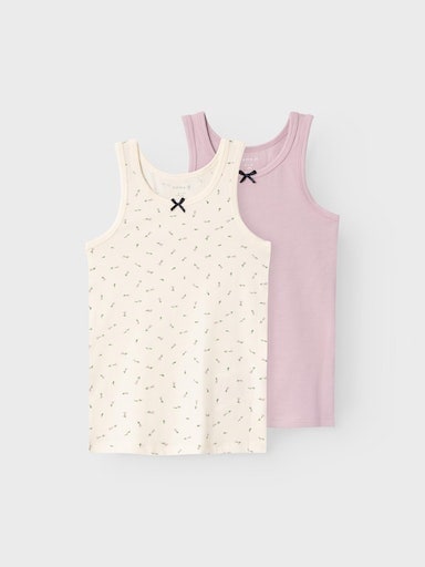 Image of Name It Unterhemd "NMFTANK TOP 2P BUTTERCREAM FLORAL NOOS" Packung, 2 Stk.