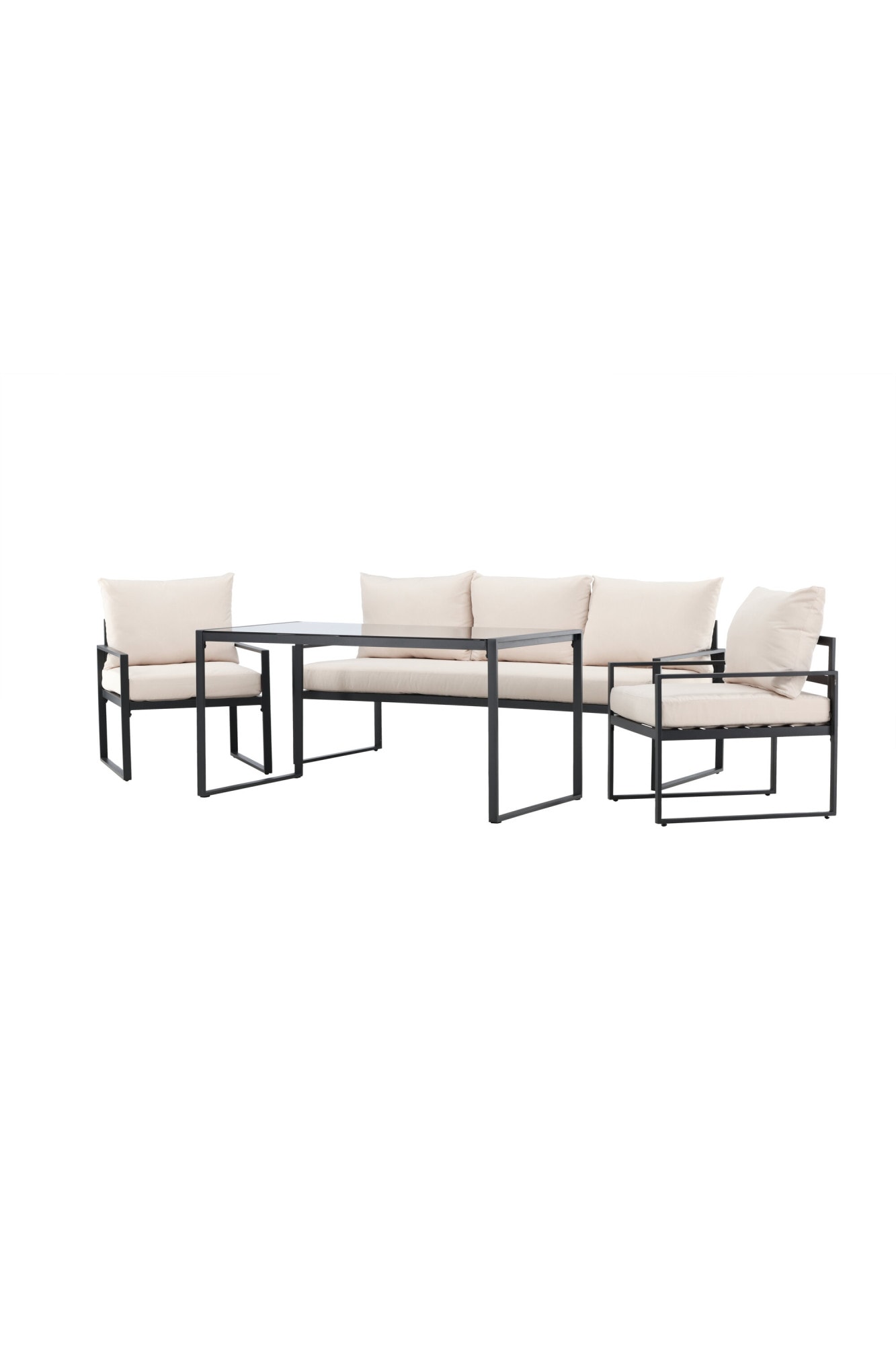Venture Home Ensemble salon de jardin »Catania, grosszügiges Outdoor-Set für hohen Sitzkomfort« 4 tlg. Loungemöbel mit Stoffbezug, angenehm, weich