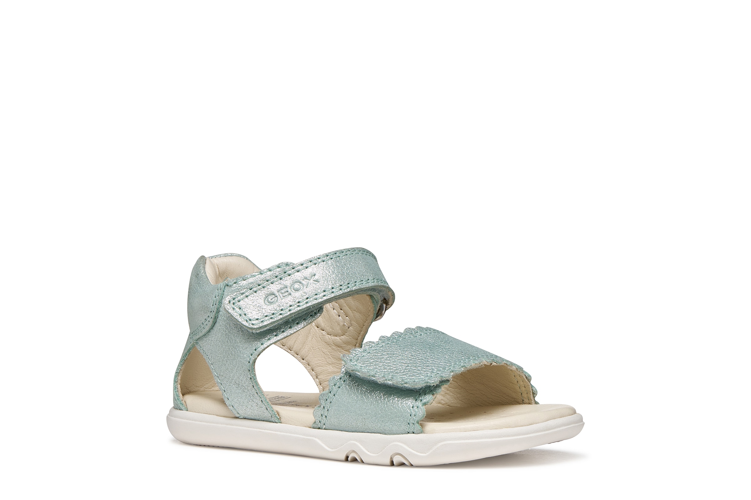 Image of Geox Lauflernschuh "B SANDAL STEPPIEUP G" Babyschuh mit Klettverschluss, Grössenschablone zum Download