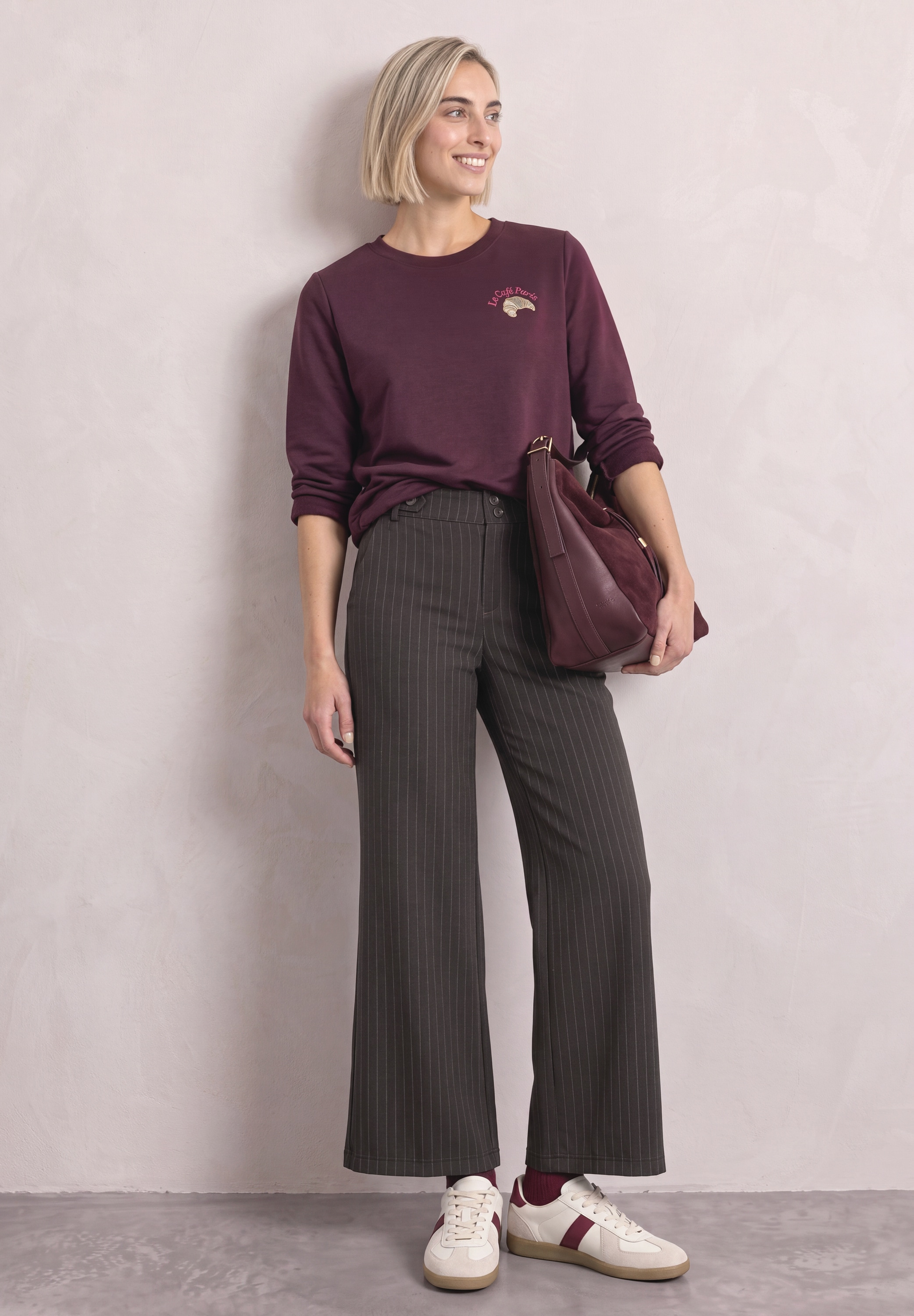 STREET ONE Stoffhose »Style Emee«  mit Streifen und weitem Bein