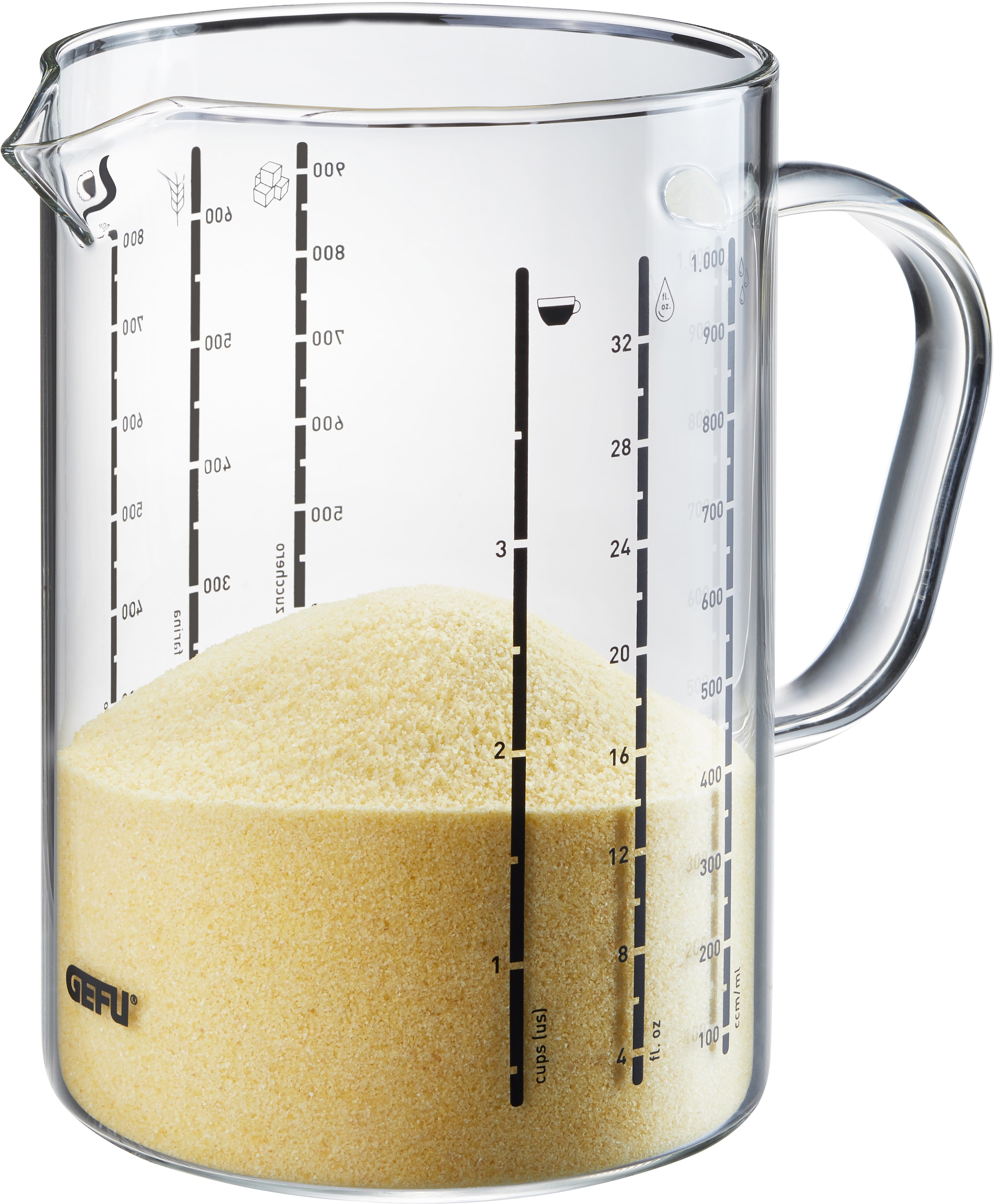 GEFU Messbecher »METI, 1000 ml«, Glas, Ausgiessnase, 1 Liter