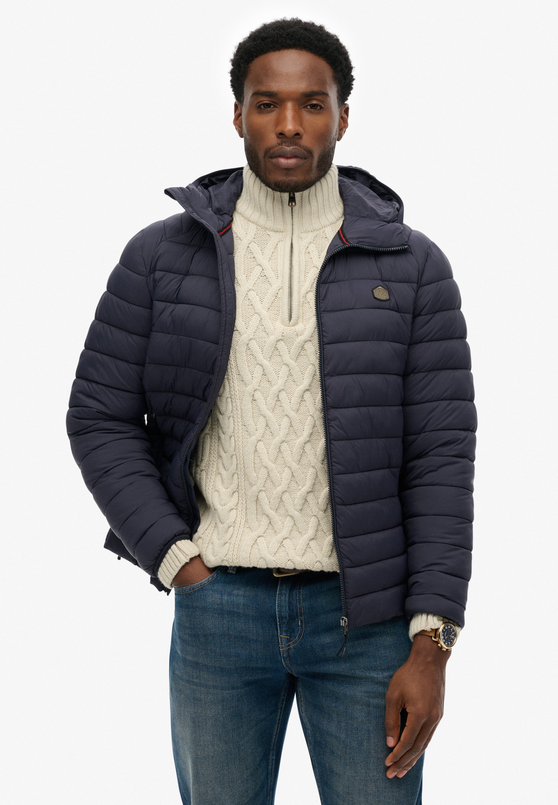 Superdry Steppjacke »Hooded Fuji Lite Jacket« mit Kapuze slim fit Form, mit Kapuze