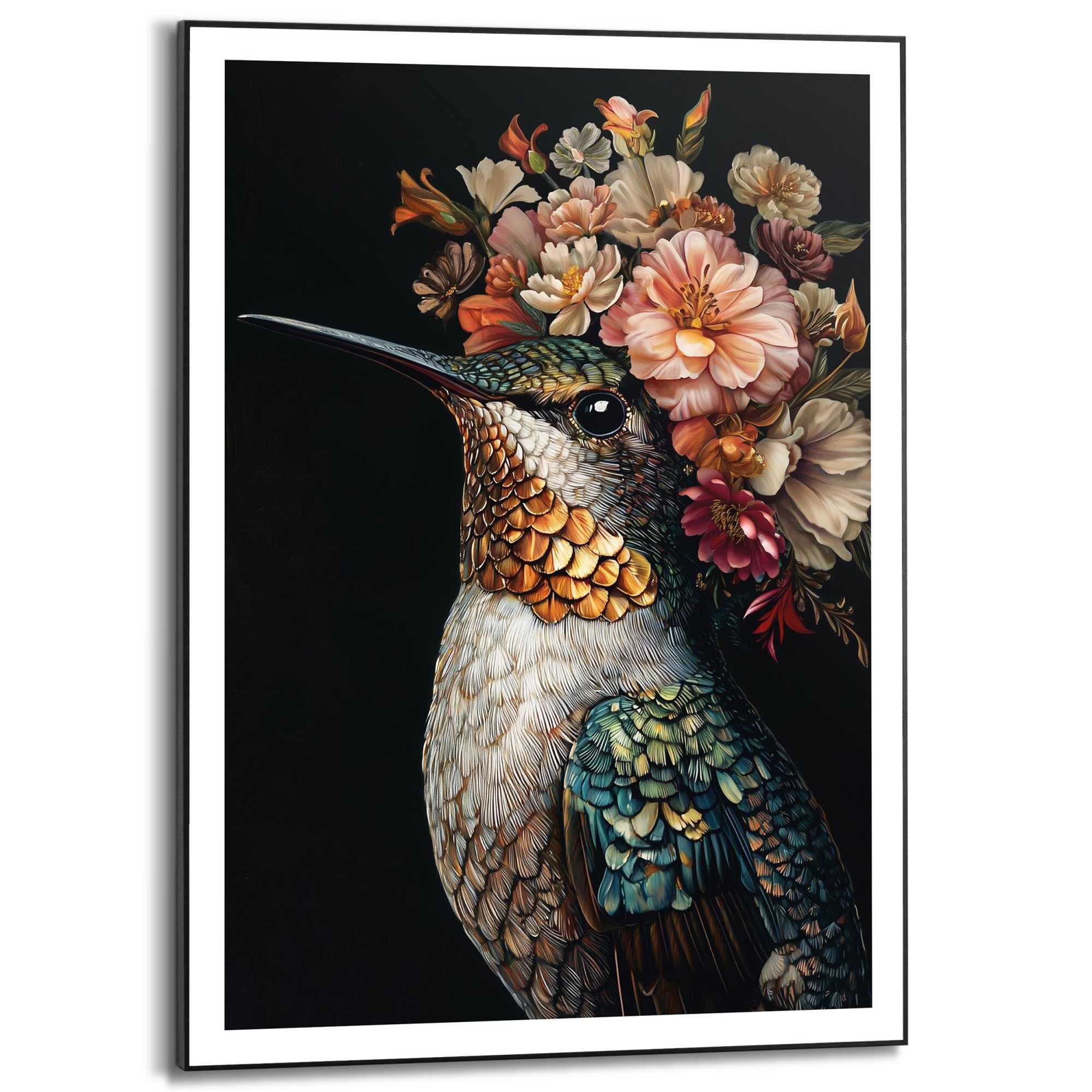 Image of Reinders Poster "Lovely Hummingbird" Wohnzimmer - Kolibri - Blumen - Mehrfarbig - MDF - Tiere - 50x70 cm
