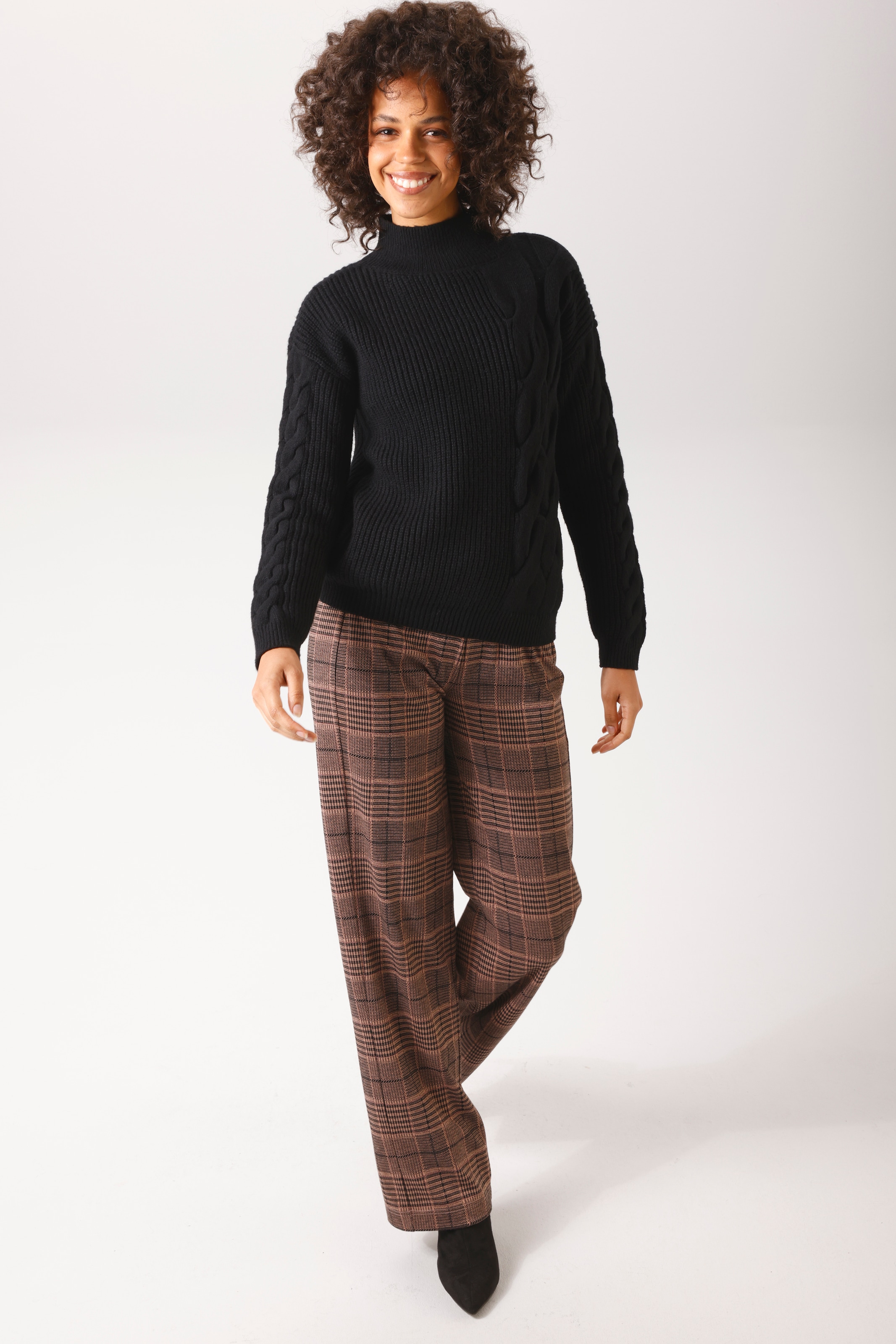 Aniston CASUAL Strickpullover mit Zopfmustern verziert - NEUE KOLLEKTION