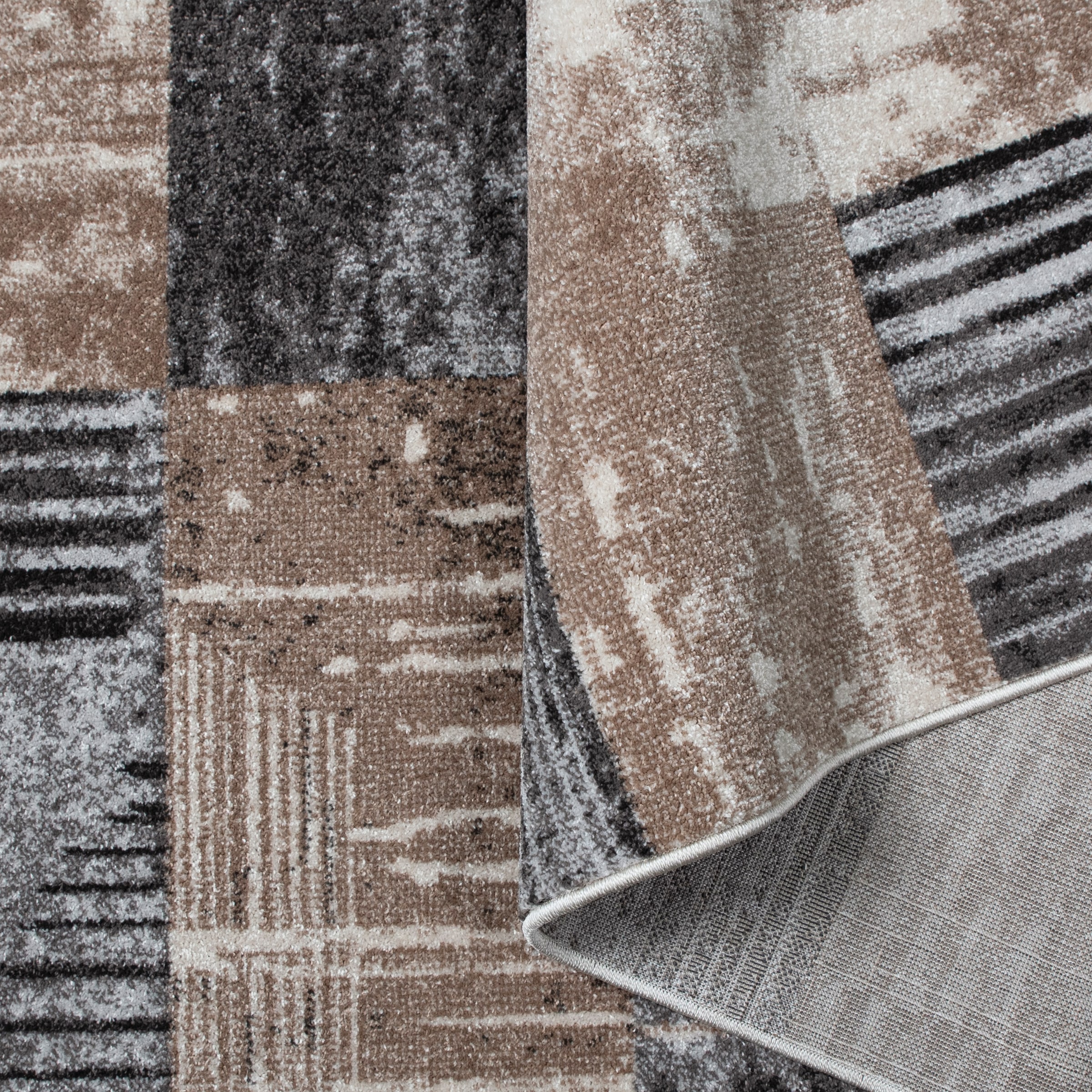 GOODproduct Teppich »Lunari, Vintage-Karo Design« rechteckig 9 mm Höhe modern, weiche Haptik, Wohnzimmer, Esszimmer, Schlafzimmer