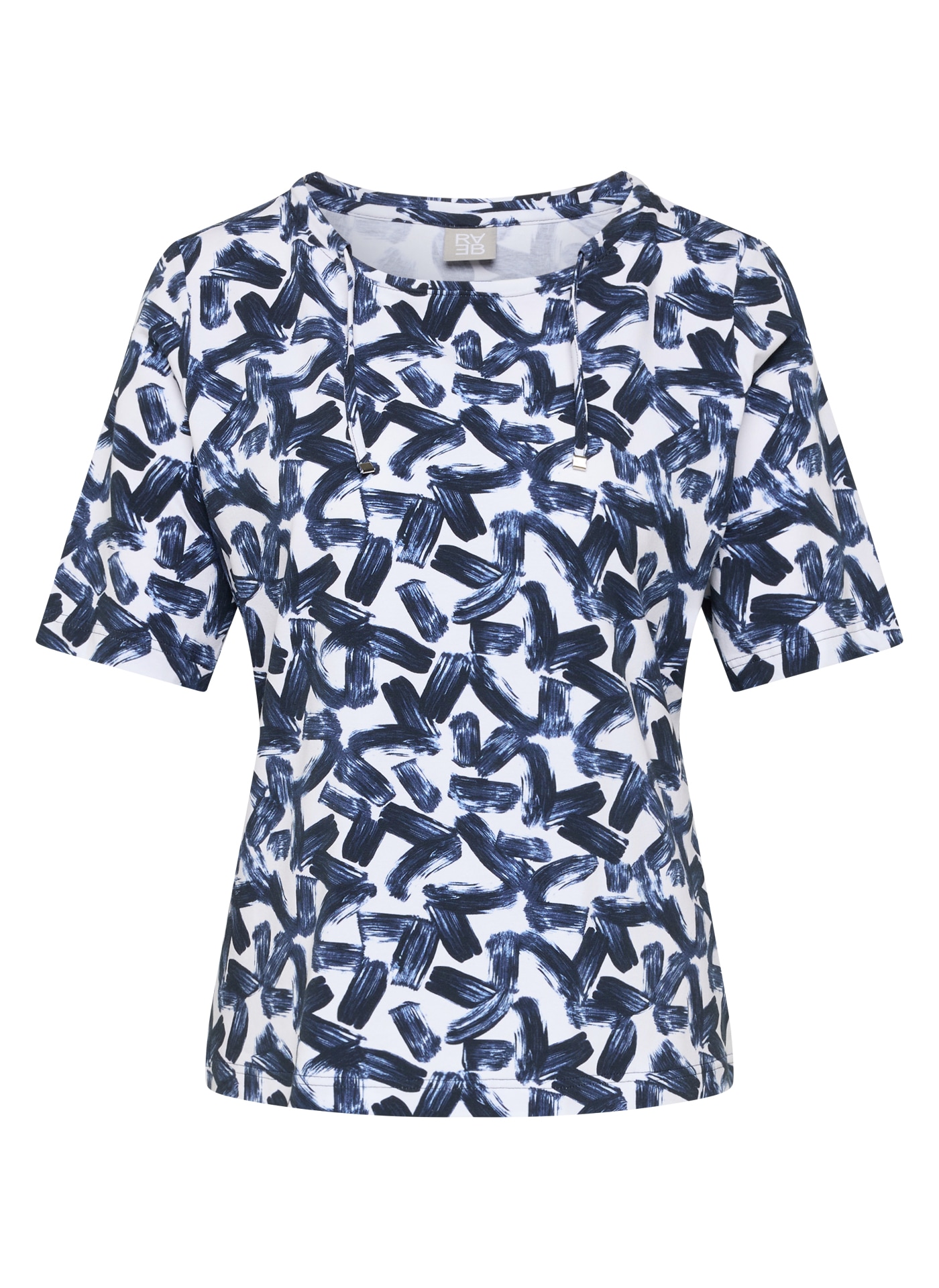 Rabe Shirt à col rond mit Allover-Muster