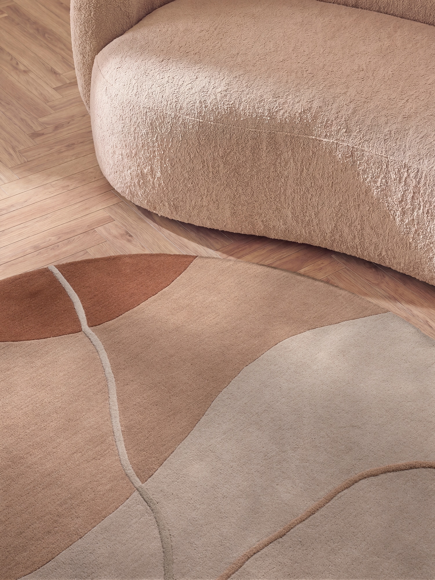 Villeroy & Boch Tapis en laine »Arteo« Rond 17 mm Höhe Laine, naturel, fait main, abstrait, poil ras, salon, chambre à coucher