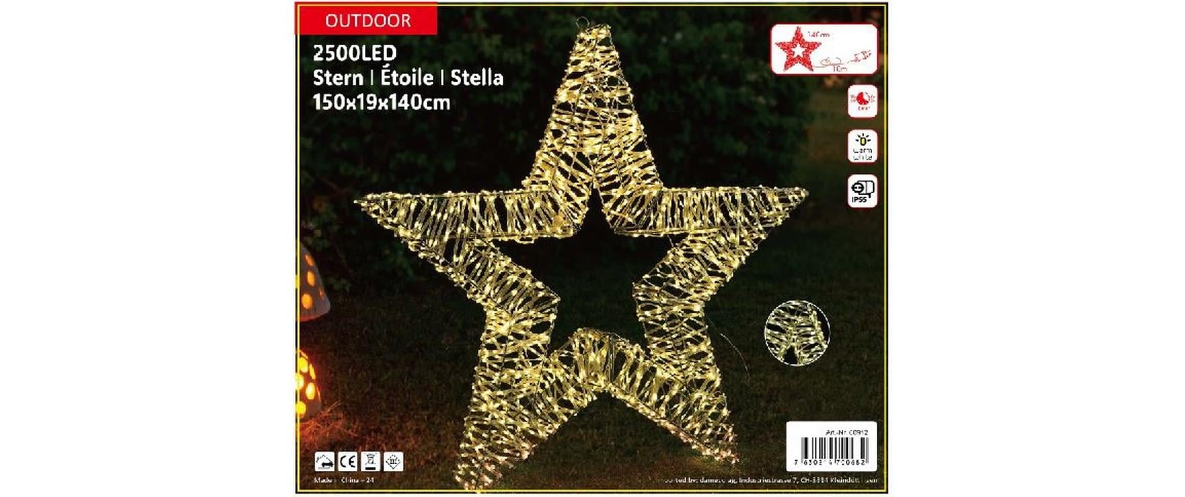   LED-Dekofigur »Dameco Stern Metall 19 cm x 150 cm«