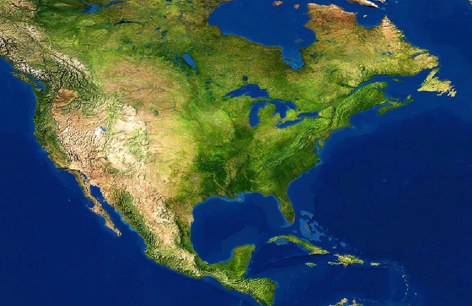 Image of Papermoon Fototapete »LANDKARTE-TOPOGRAFISCH USA KANADA MEXIKO CUBA ATLANTEN«, Vliestapete, hochwertiger Digitaldruck, inklusive Kleister bei Ackermann Versand Schweiz