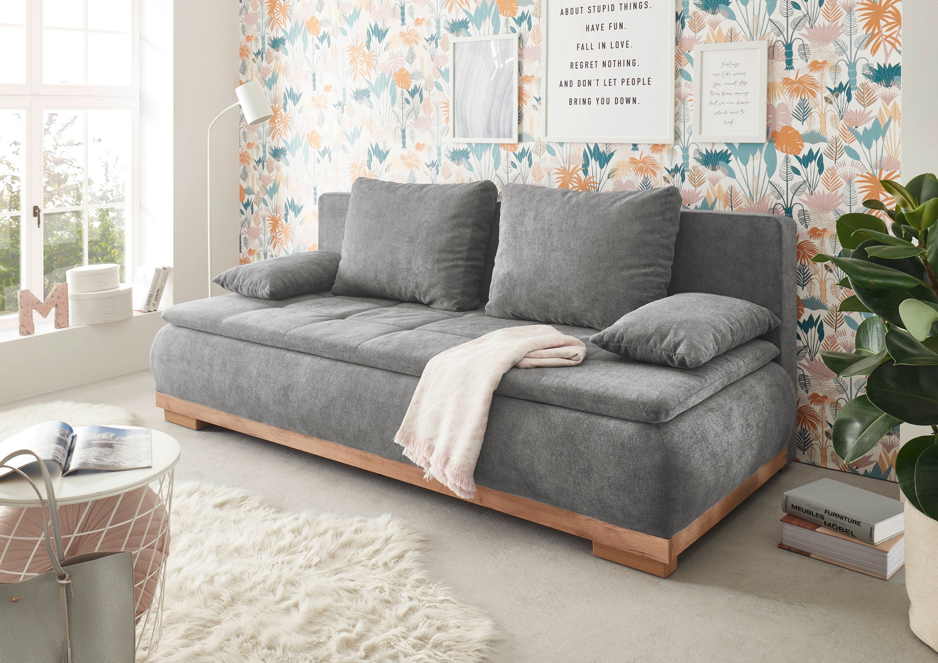 Image of ED EXCITING DESIGN Schlafsofa "Mila" mit Bettkasten & 2 Armlehnenkissen