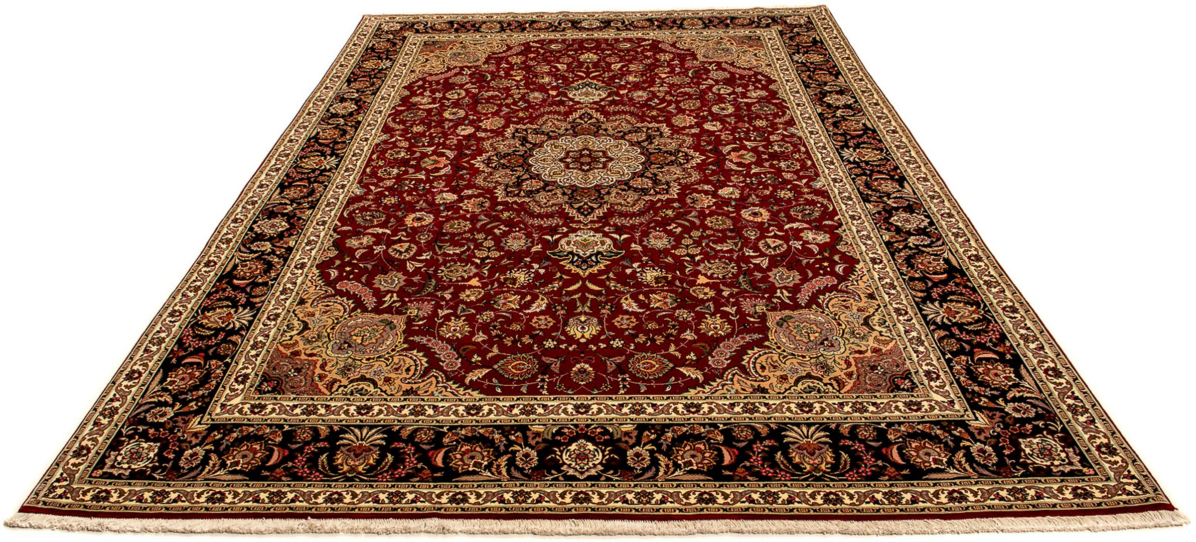 Image of morgenland Orientteppich »Perser - Täbriz - Royal - 367 x 253 cm - dunkelrot«, rechteckig, 7 mm Höhe, Wohnzimmer, Handgeknüpft, Einzelstück mit Zertifikat bei Ackermann Versand Schweiz