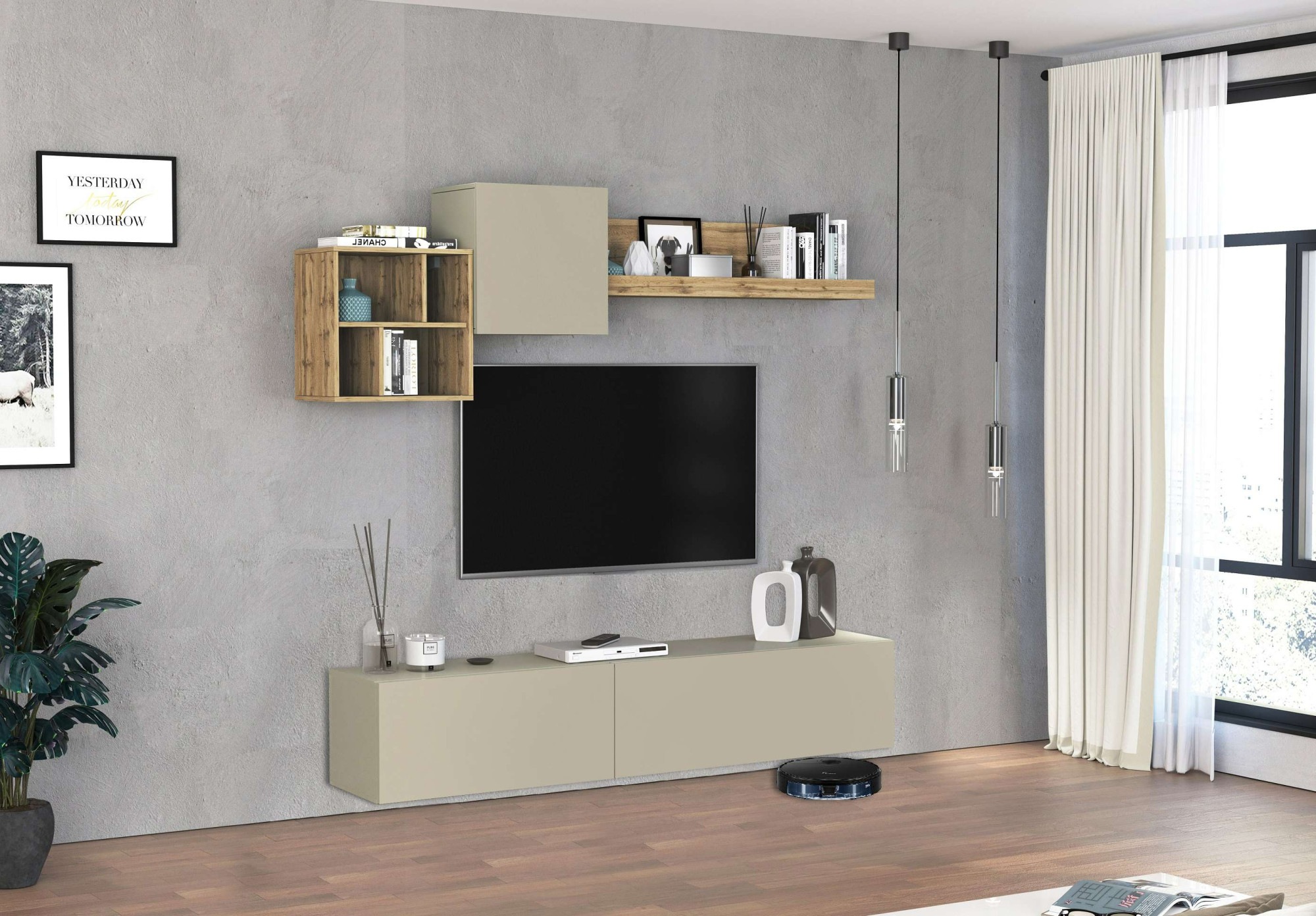 Image of GOODproduct TV-Wand "Chronos TV-Set, Wohnwand – Elemente frei platzierbar, Made in Italy" Set, 5-er set, 5 Stk. tlg.