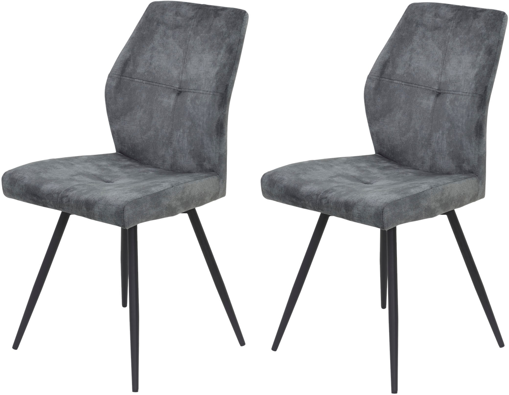 Image of HELA 4-Fussstuhl "ALLY" (Set) 2 Stk.4-Fuss, 360 drehbar, gepolstert, Vintage Velvet mit Steppnähten