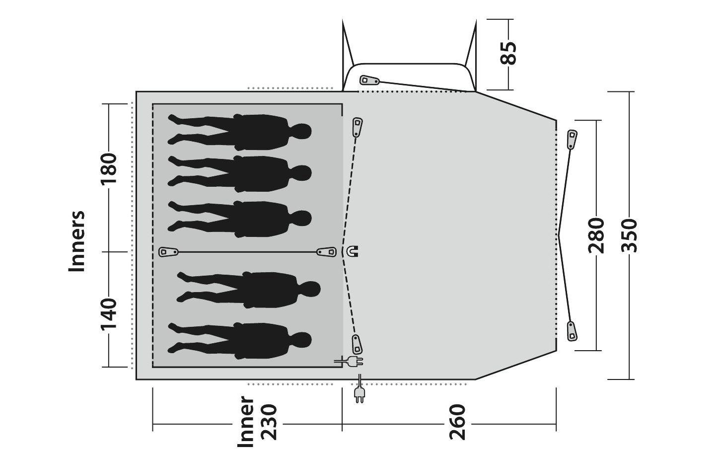 Outwell Tunnelzelt »Nevada 5PE«, 5 Personen