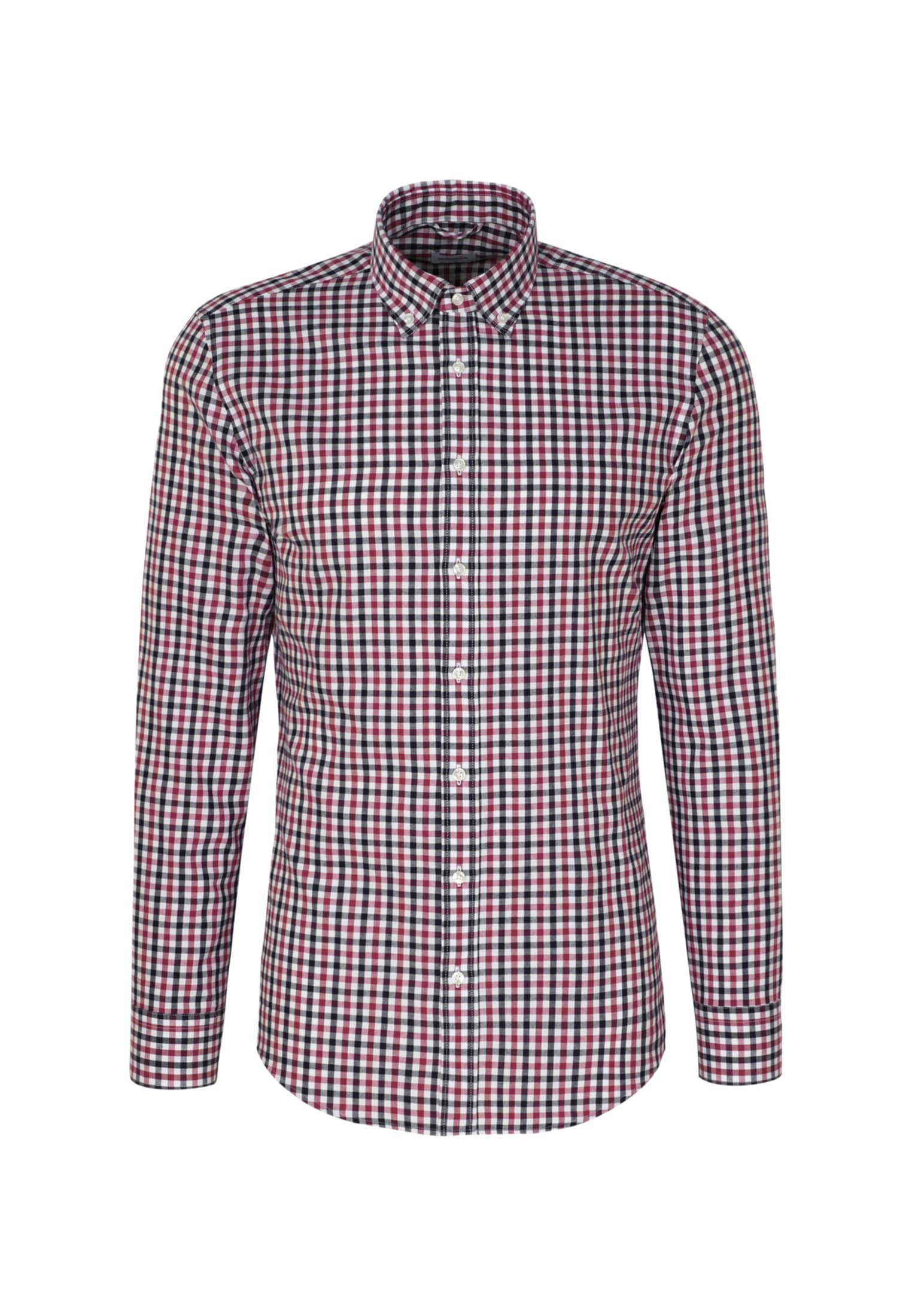 seidensticker Flanellhemd »Slim« Slim 1/1 Button-Down-Kragen Karo