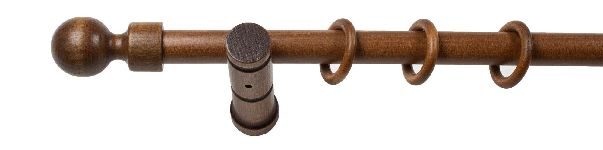SN DECO GROUP Gardinenstange »Giro«, 1 läufig-läufig, Fixmass, 28 mm, Holz, verschiedenen Längen und Farben, Komplettset