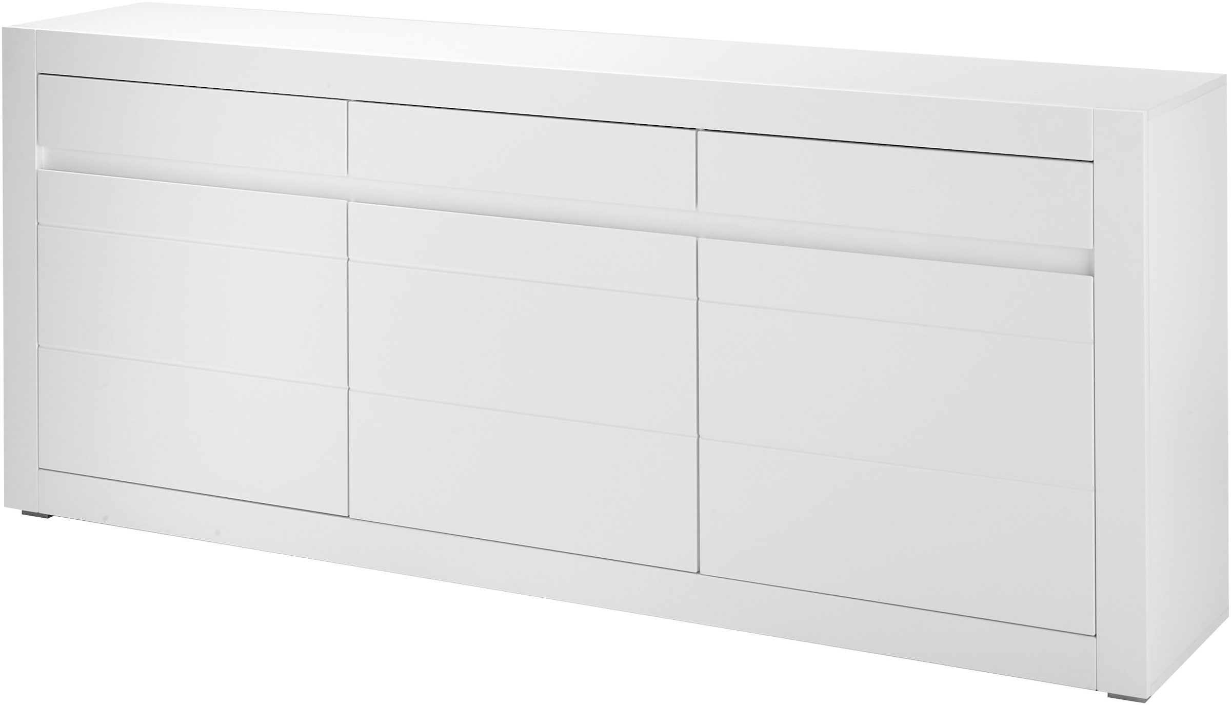 INOSIGN Sideboard »Chester, moderne Anrichte, Kommode mit Stauraum, Schrank, Weiss Matt«, (1 St.), austauschbare Blende in Griffleiste, zeitloses Design, 217 cm breit