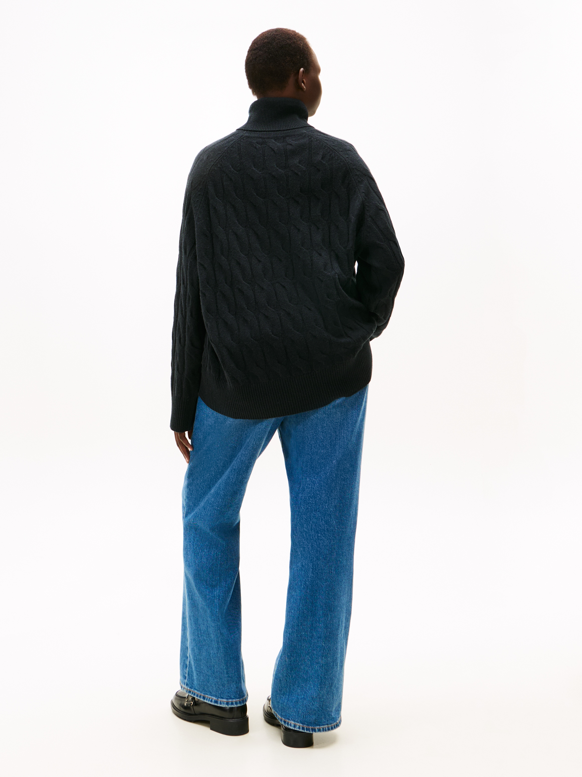 Tommy Hilfiger Curve Rollkragenpullover »CRV SOFT WOOL CABLE ROLL-NK SWT« in grossen Grössen, mit Zopfmuster, aus reiner Wolle