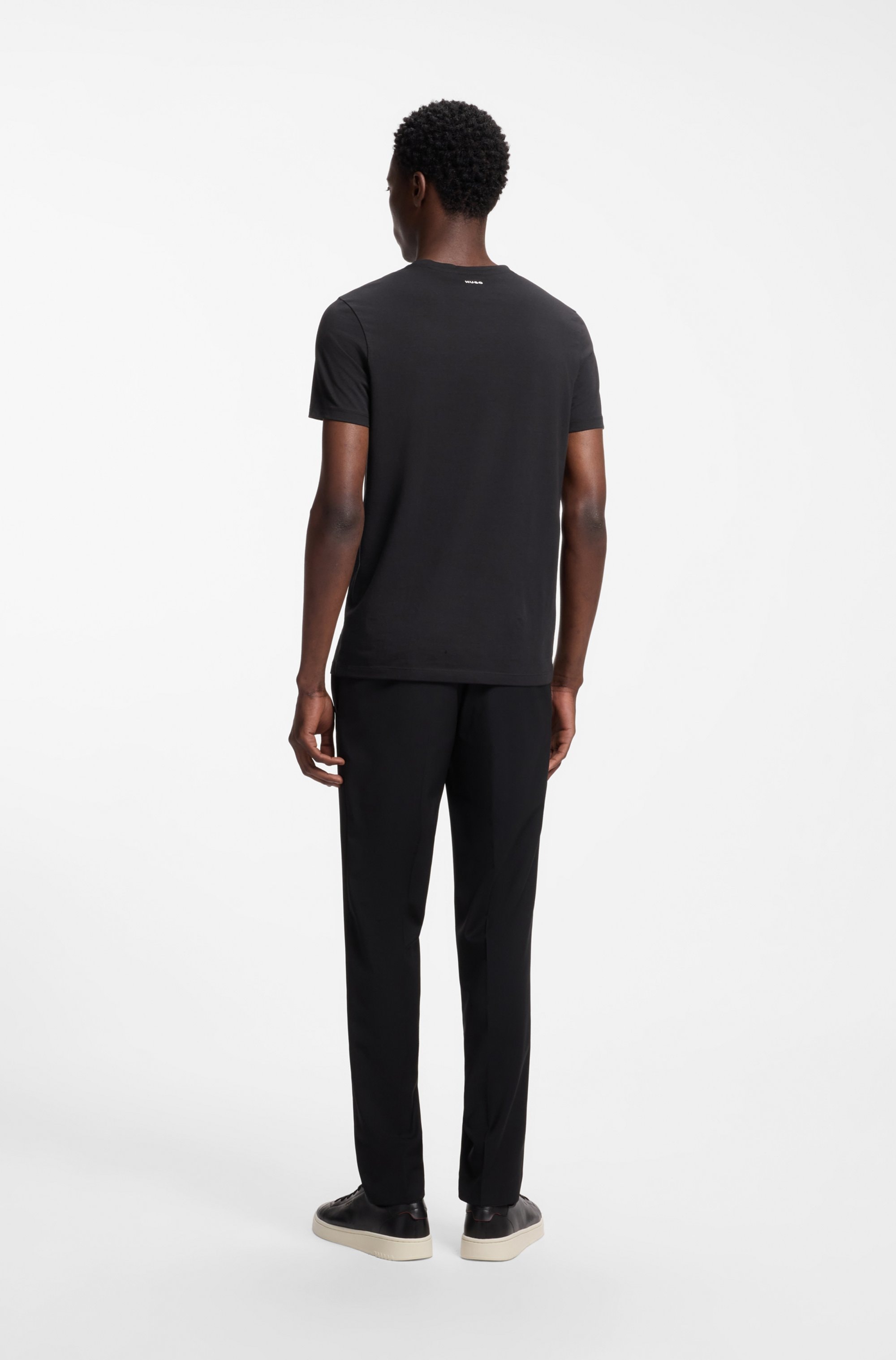 HUGO T-shirt »HUGO-Round« Paquet, lot de 2,  col rond, slim fit, impression logo HUGO
