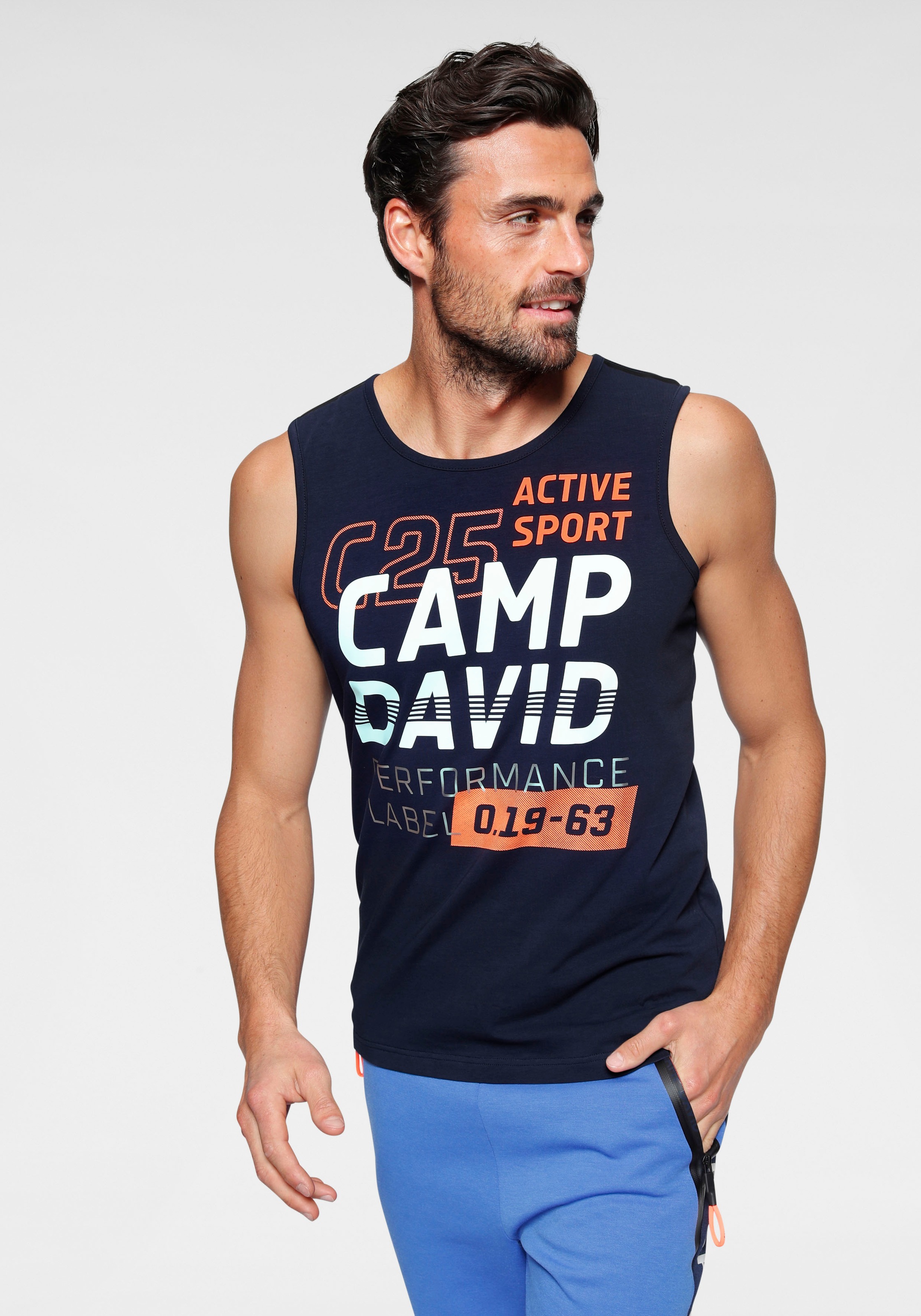 Image of CAMP DAVID Muskelshirt, mit sportivem Frontprint bei Ackermann Versand Schweiz